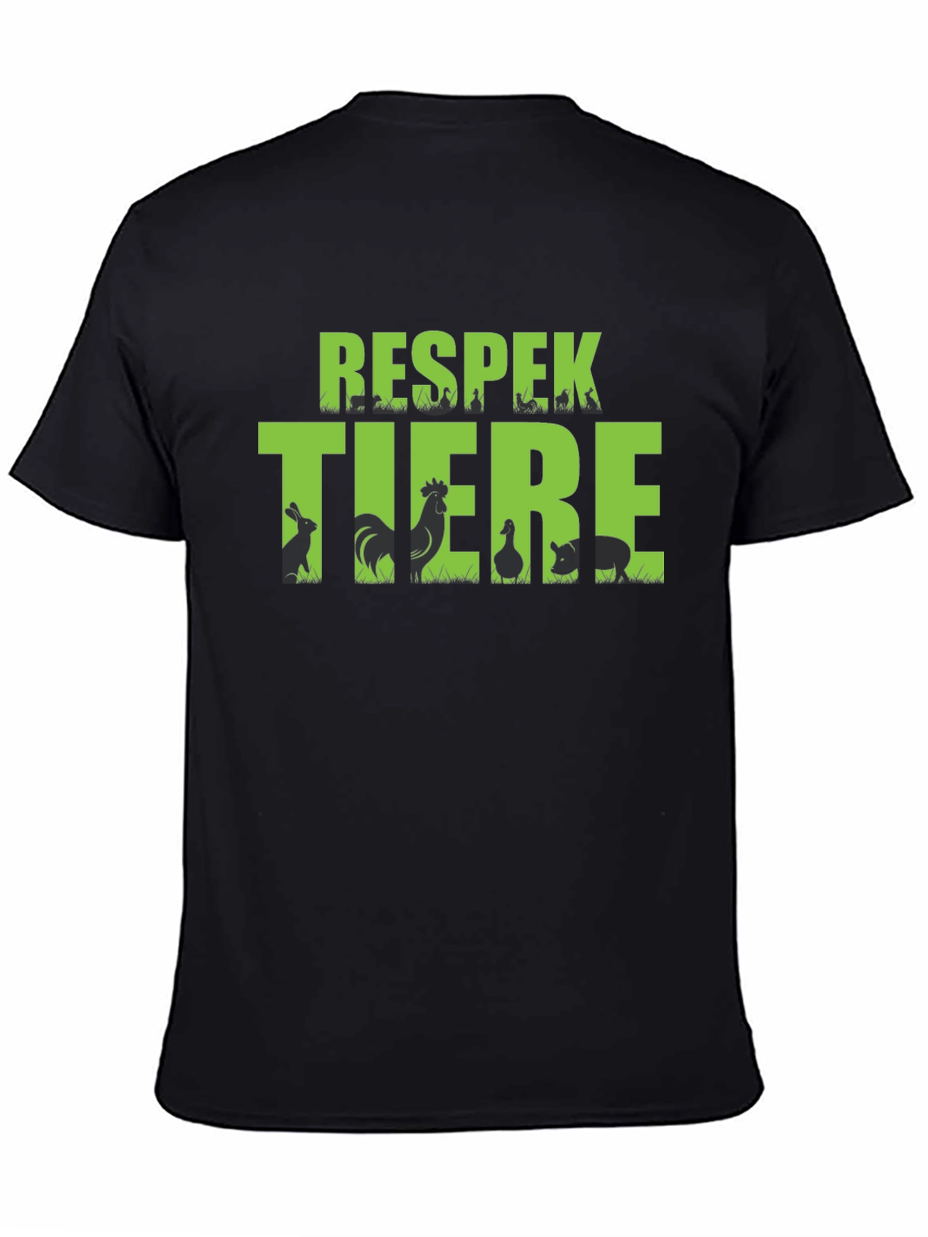 Respektiere Tiere T-Shirt Black Vegan Animal Rights