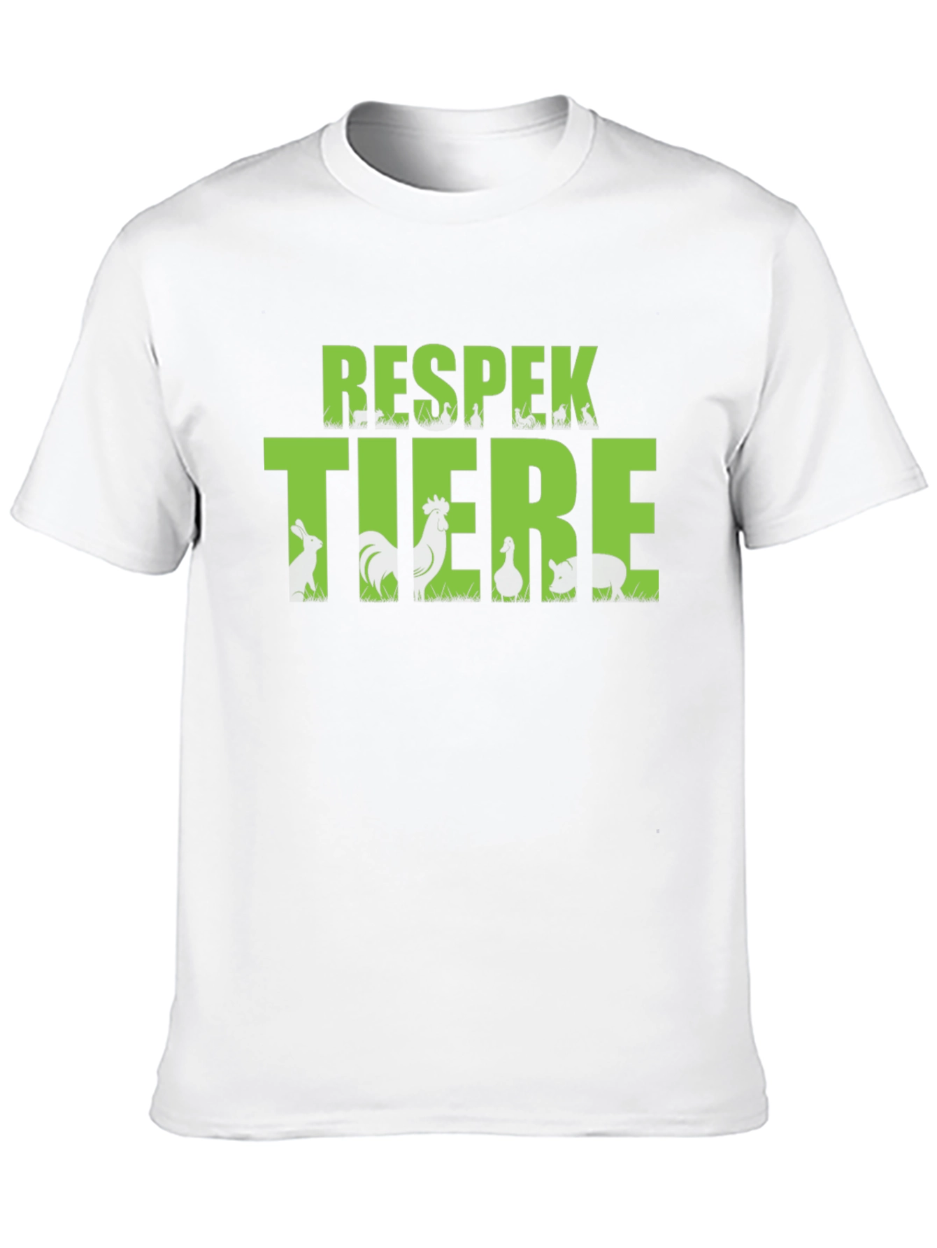 Respektiere Tiere T-Shirt Black Vegan Animal Rights