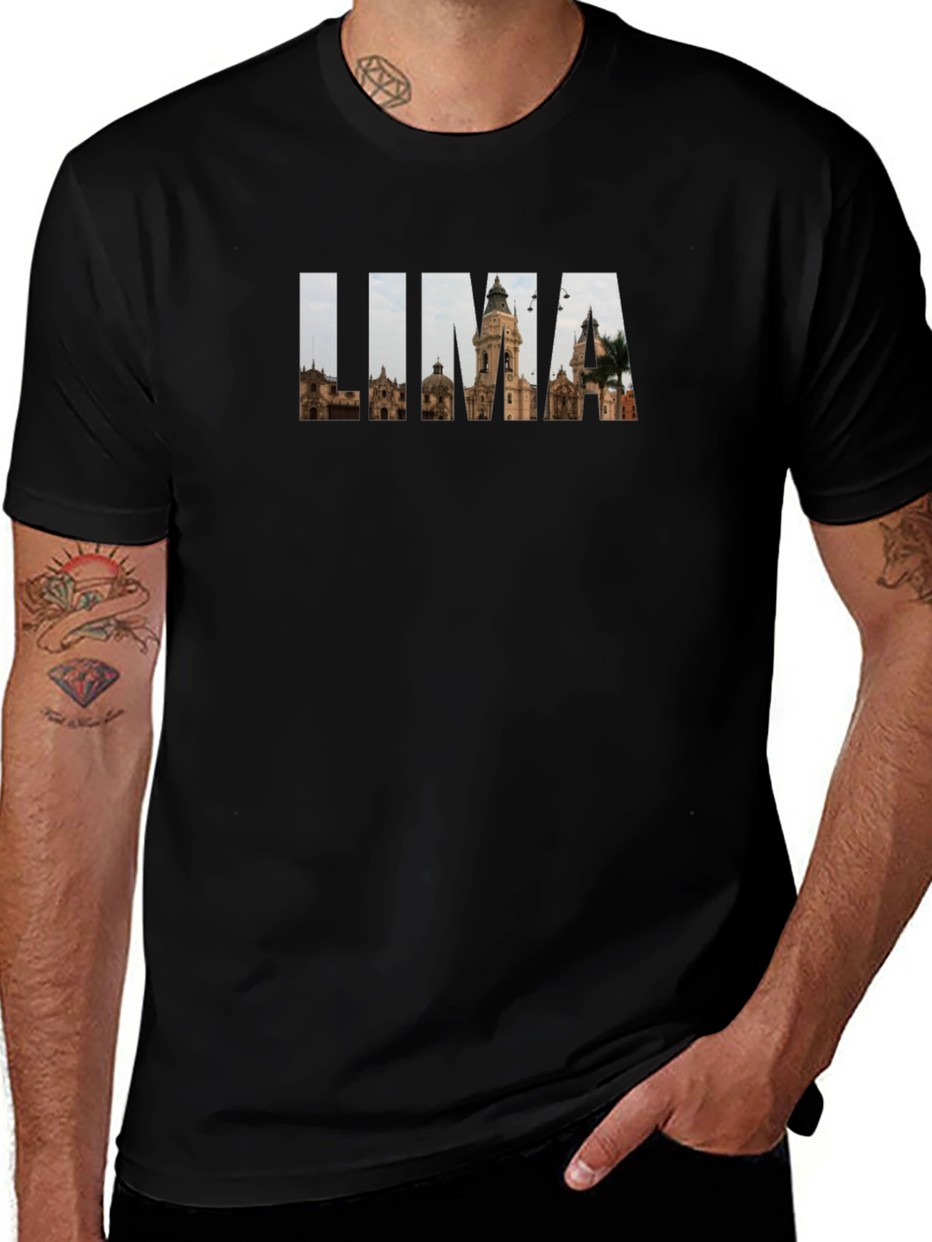 Lima Peru Souvenir T-Shirt - Black
