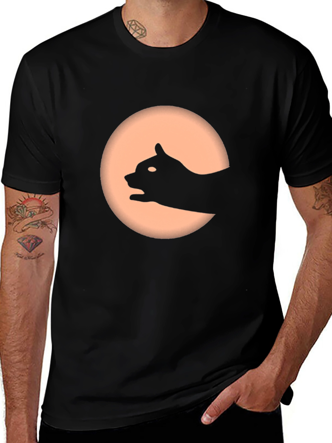 Cat Shadow T-Shirt - Unique Graphic Tee