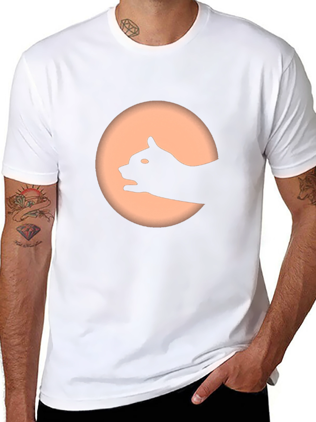 Cat Shadow T-Shirt - Unique Graphic Tee