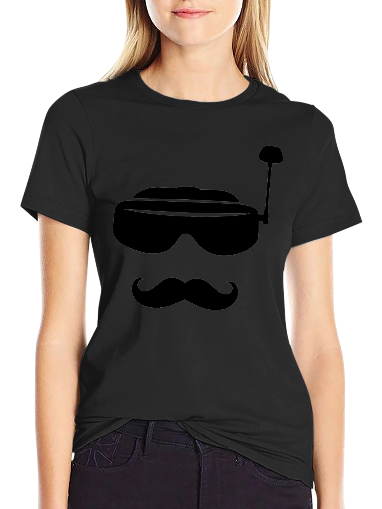 Retro FPV Goggles & Mustache Graphic Tee