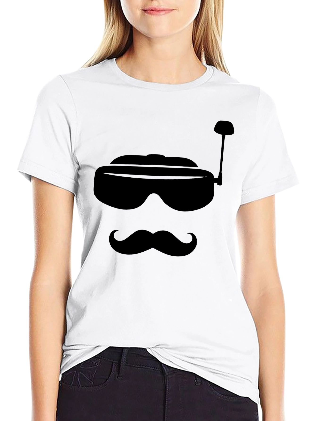 Retro FPV Goggles & Mustache Graphic Tee
