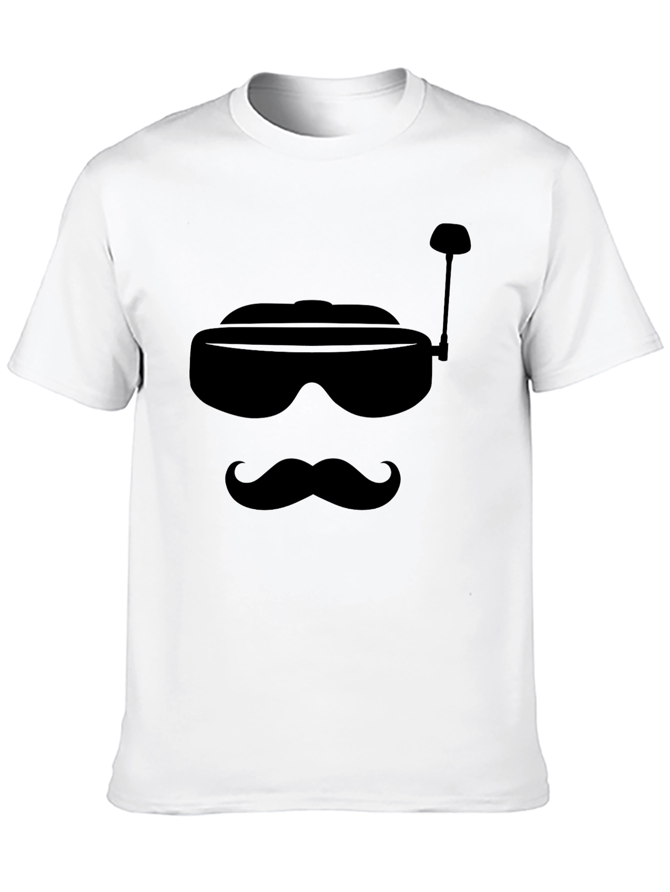 Retro FPV Goggles & Mustache Graphic Tee