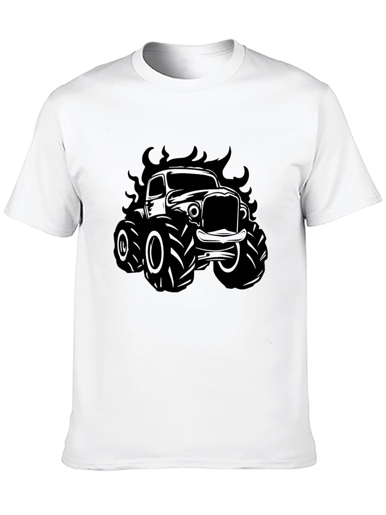 Monster Truck Flames Graphic T-Shirt