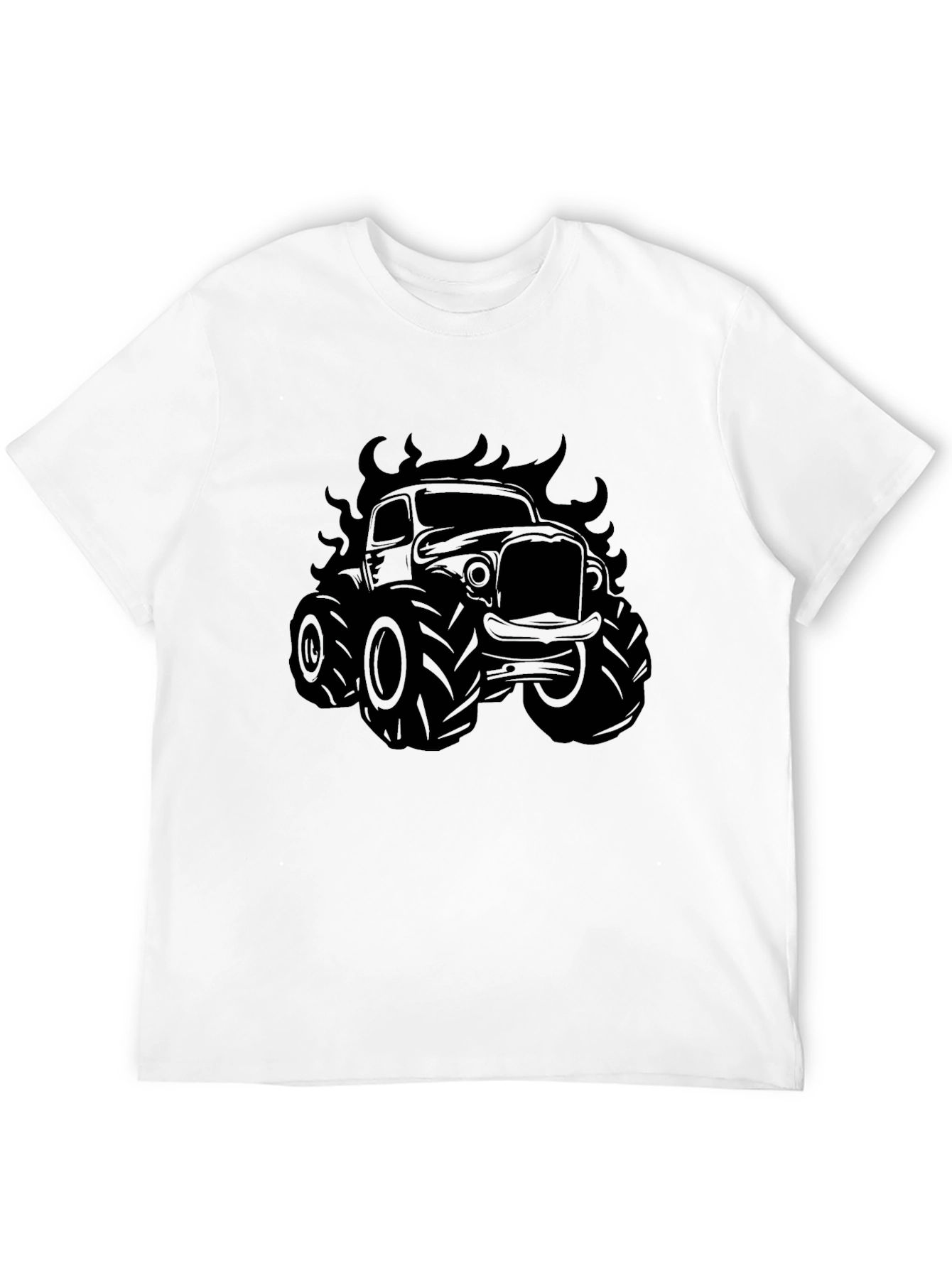 Monster Truck Flames Graphic T-Shirt