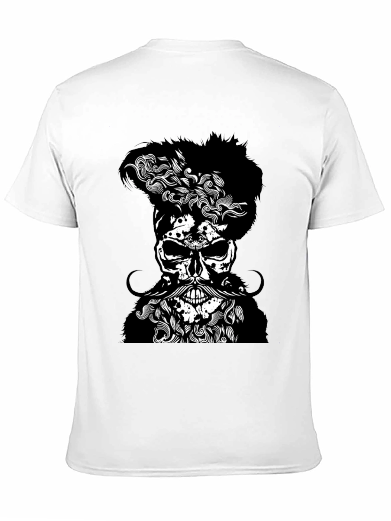 Skull with Beard Graphic T-Shirt - Mens Black Tee