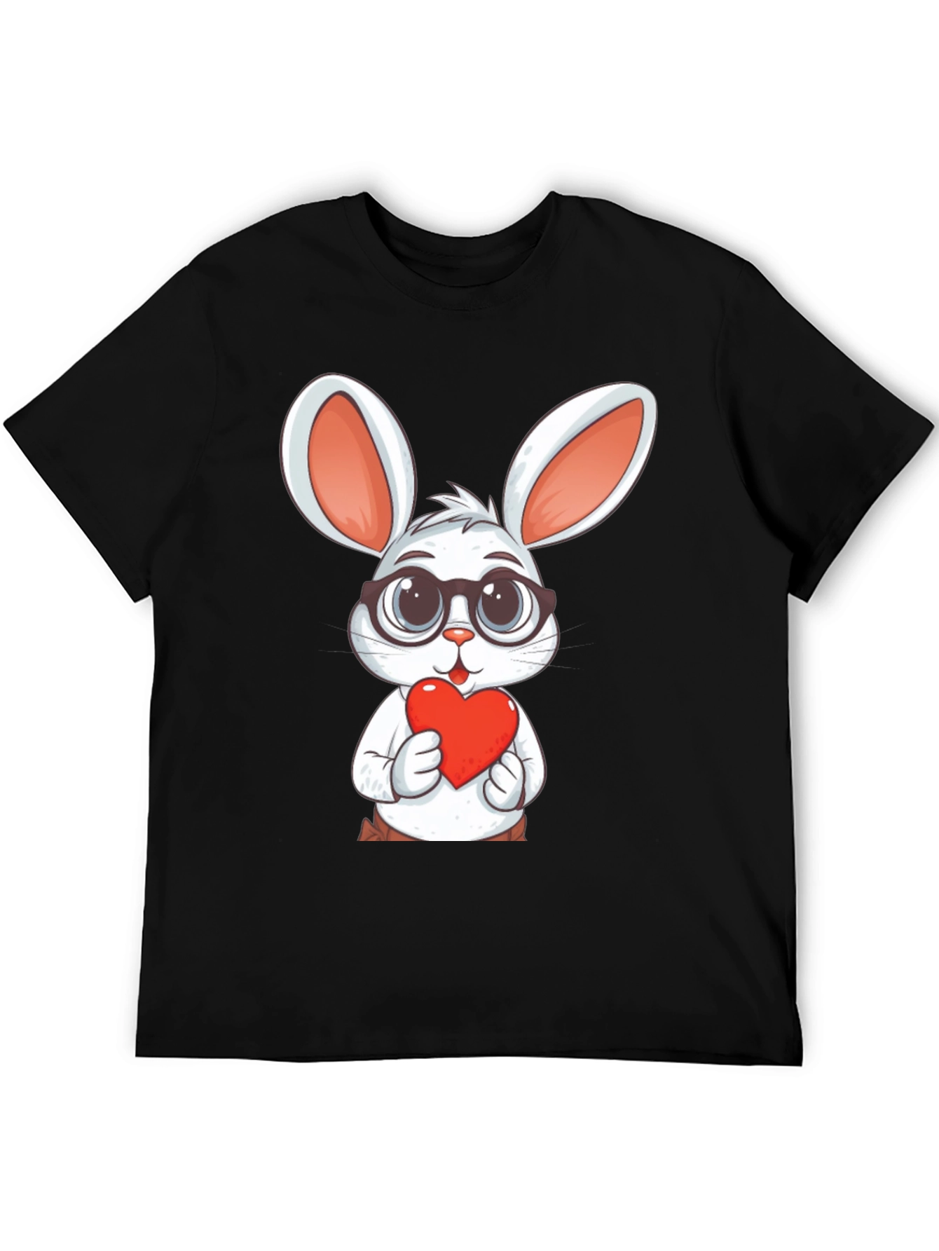 Cute Bunny with Heart Graphic T-Shirt
