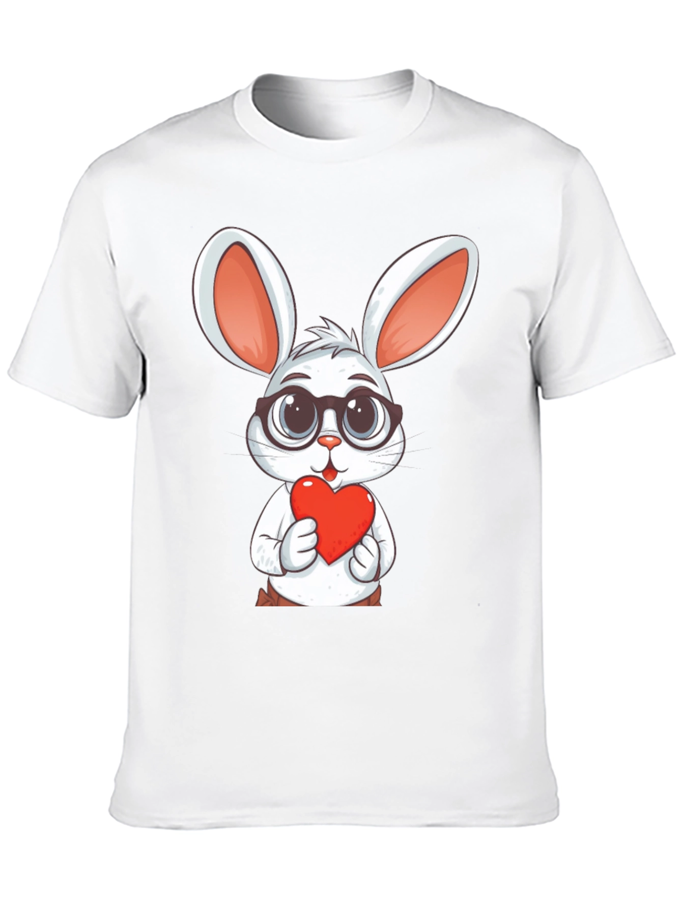Cute Bunny with Heart Graphic T-Shirt