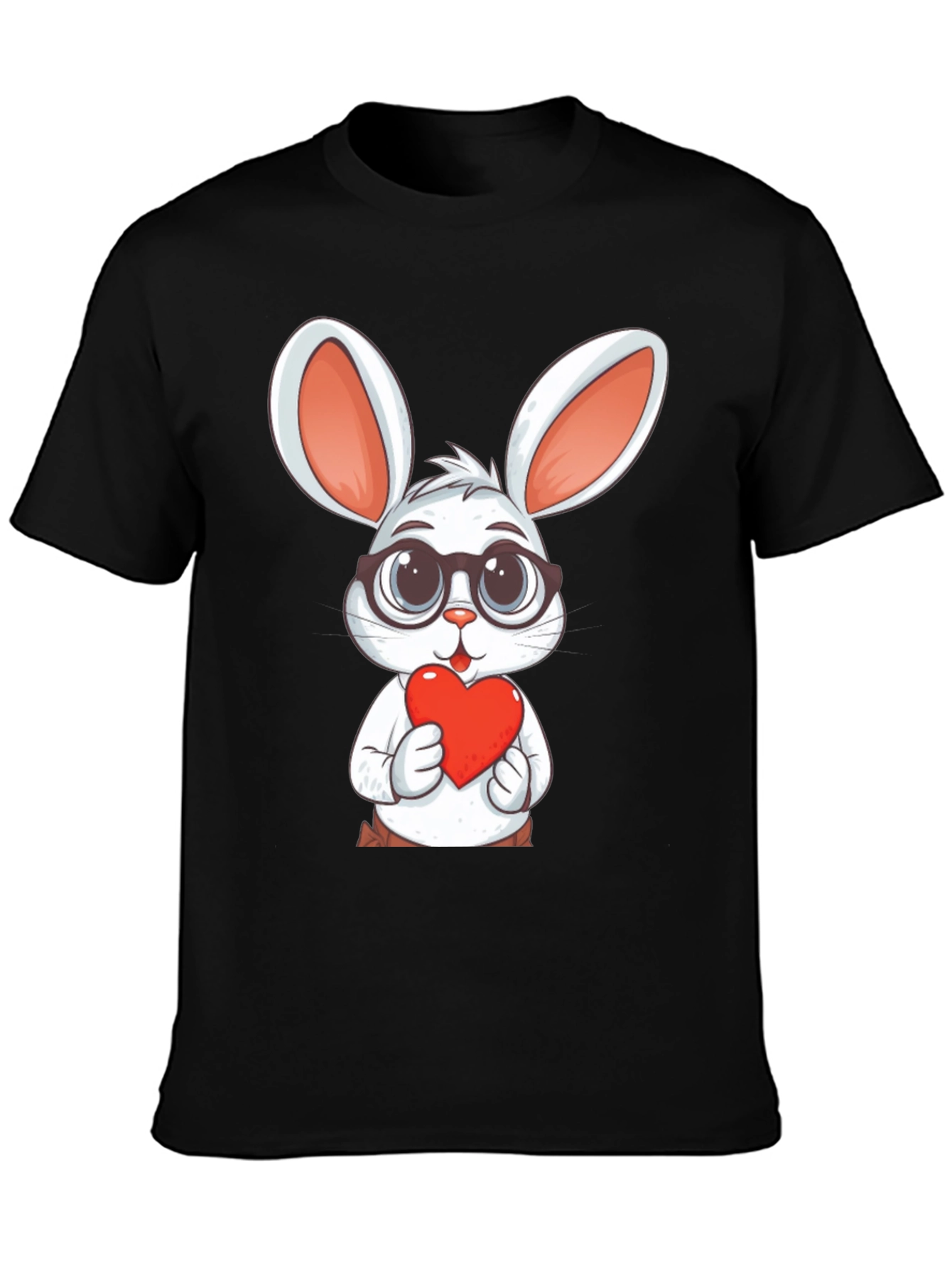 Cute Bunny with Heart Graphic T-Shirt