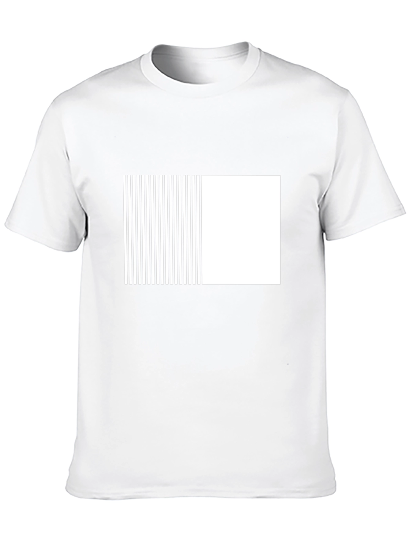 Modern Black Tee with Geometric Stripe Block Design