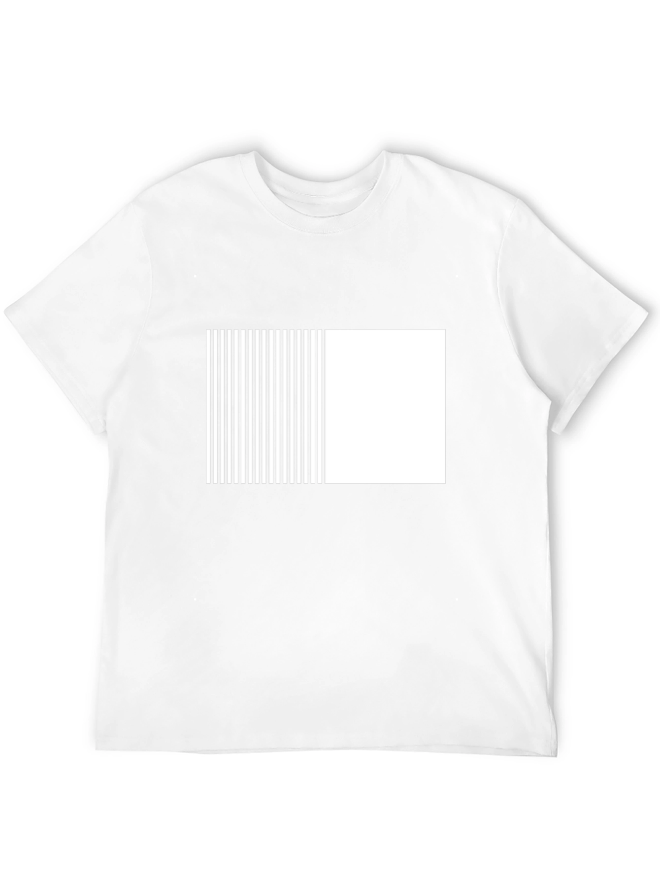 Modern Black Tee with Geometric Stripe Block Design