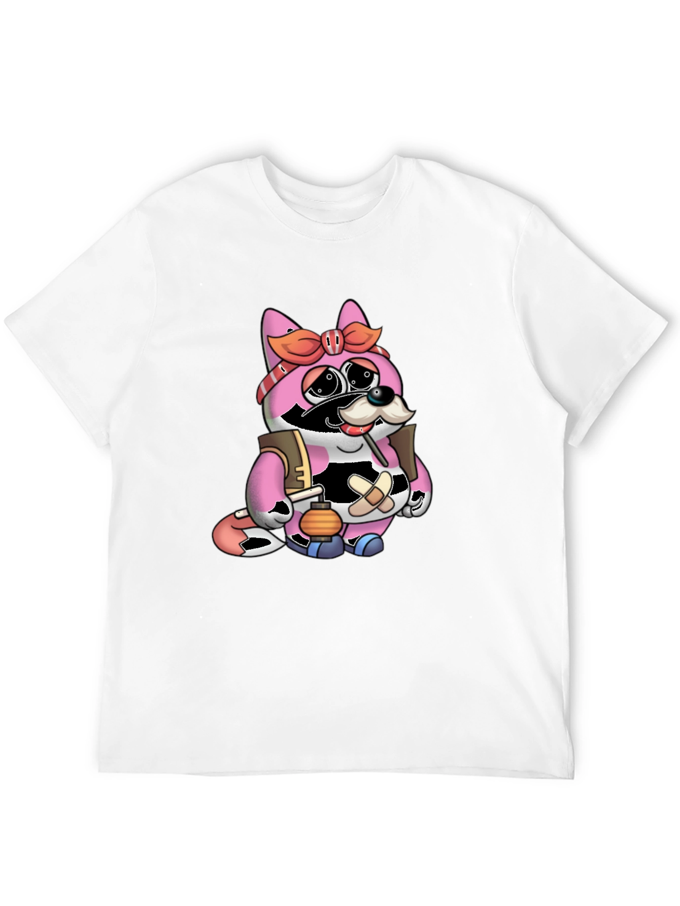 Cartoon Raccoon Character Graphic Tee