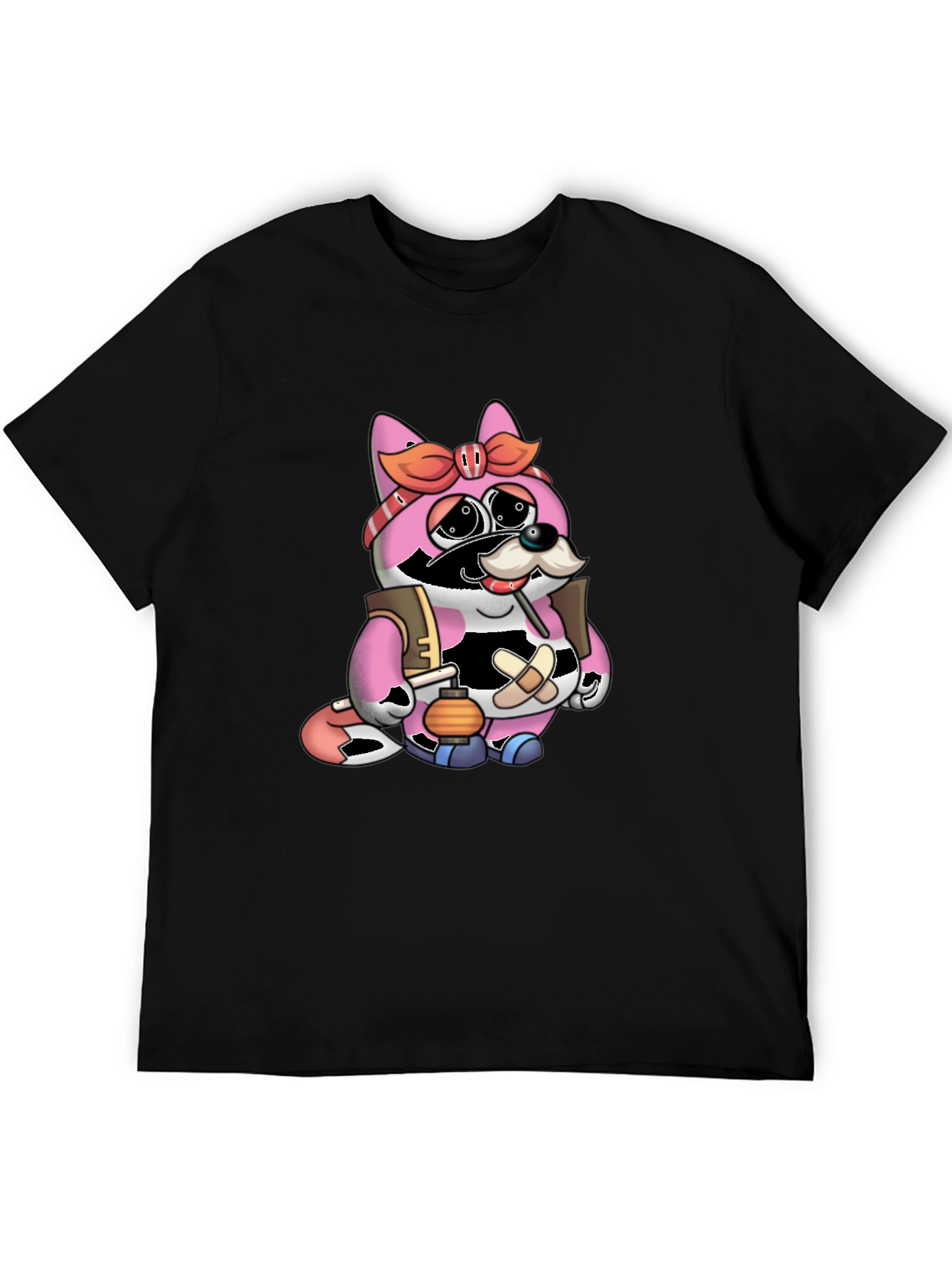 Cartoon Raccoon Character Graphic Tee