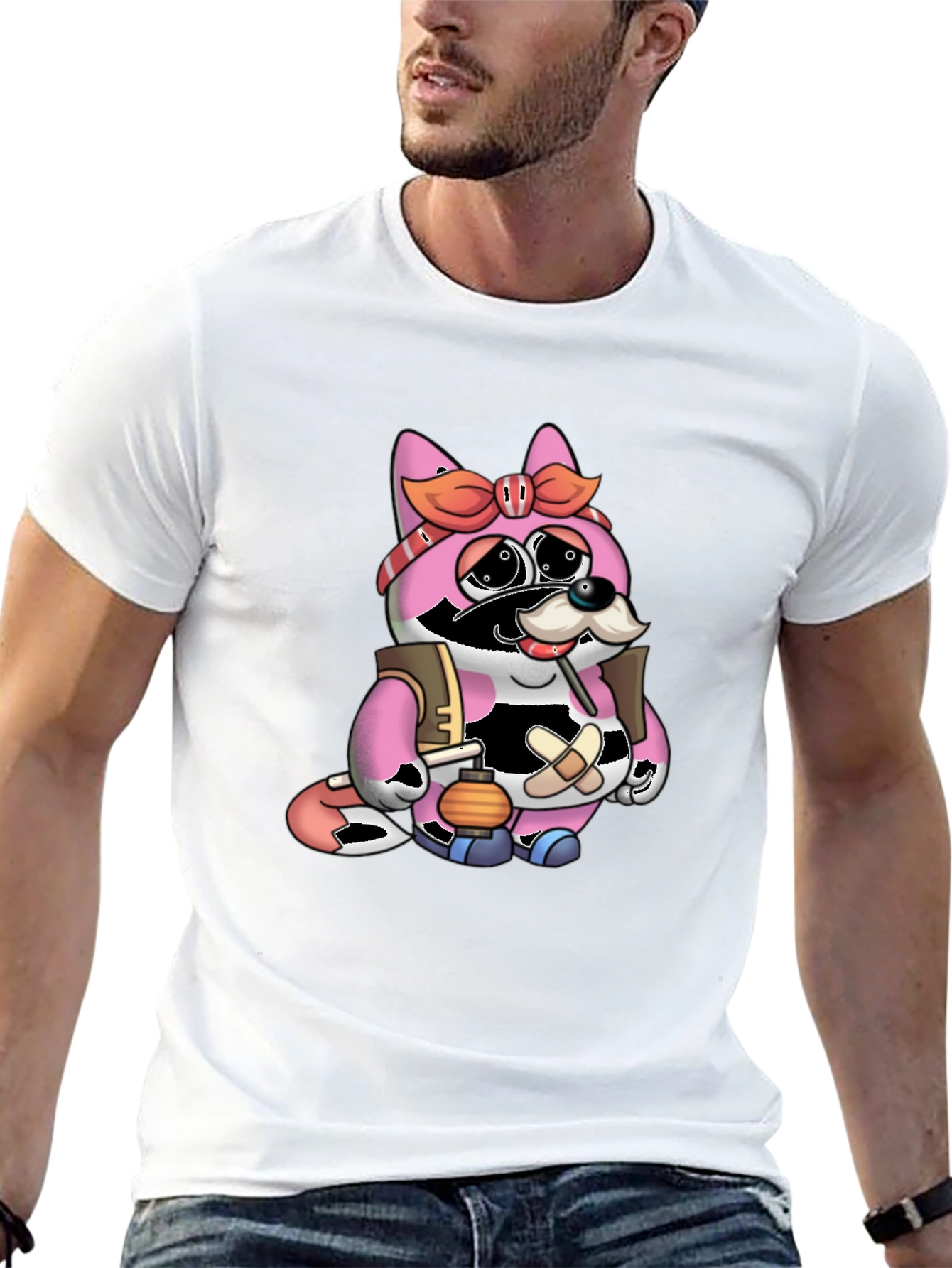Cartoon Raccoon Character Graphic Tee