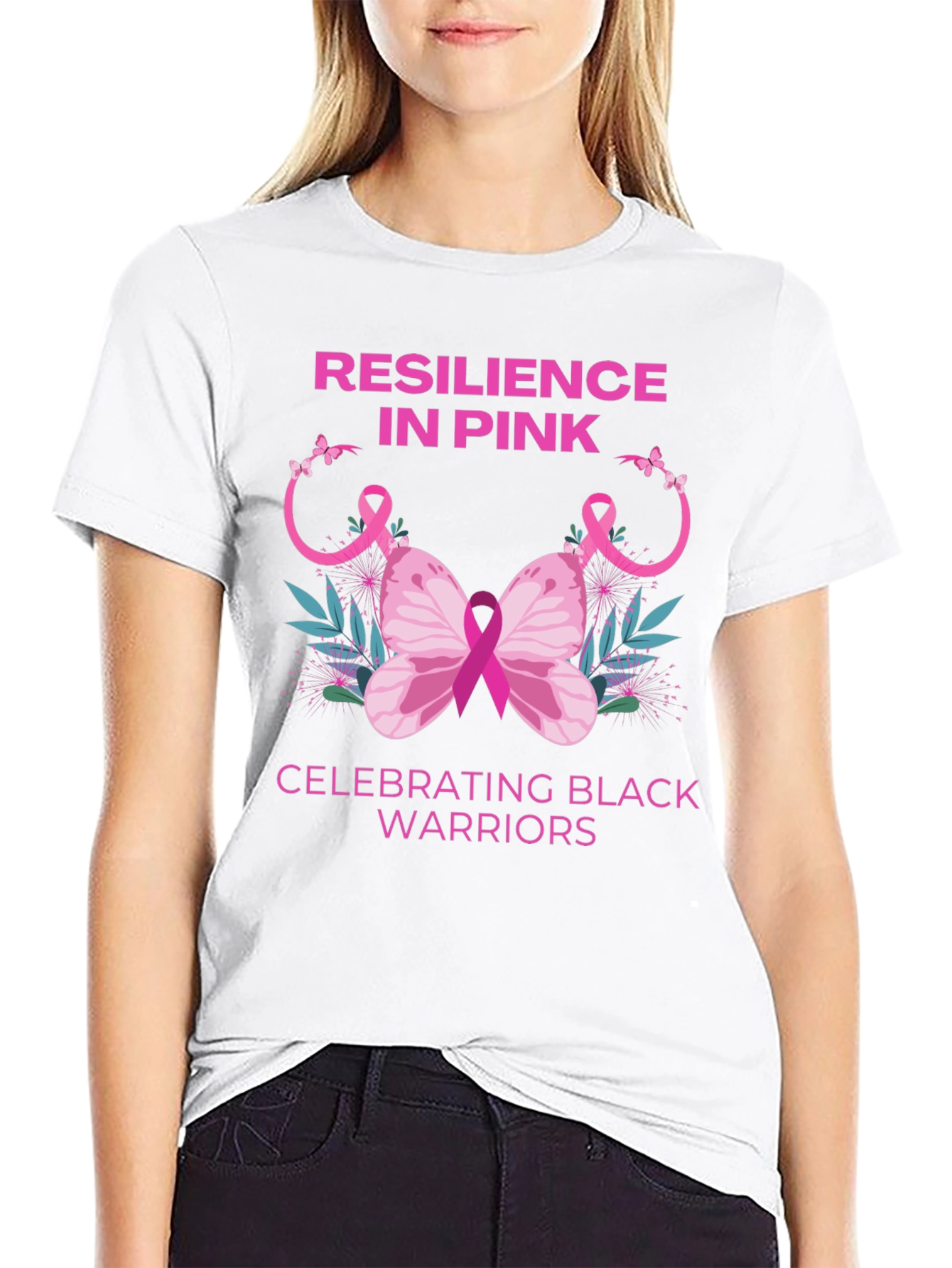 Resilience in Pink Black Warriors T-Shirt