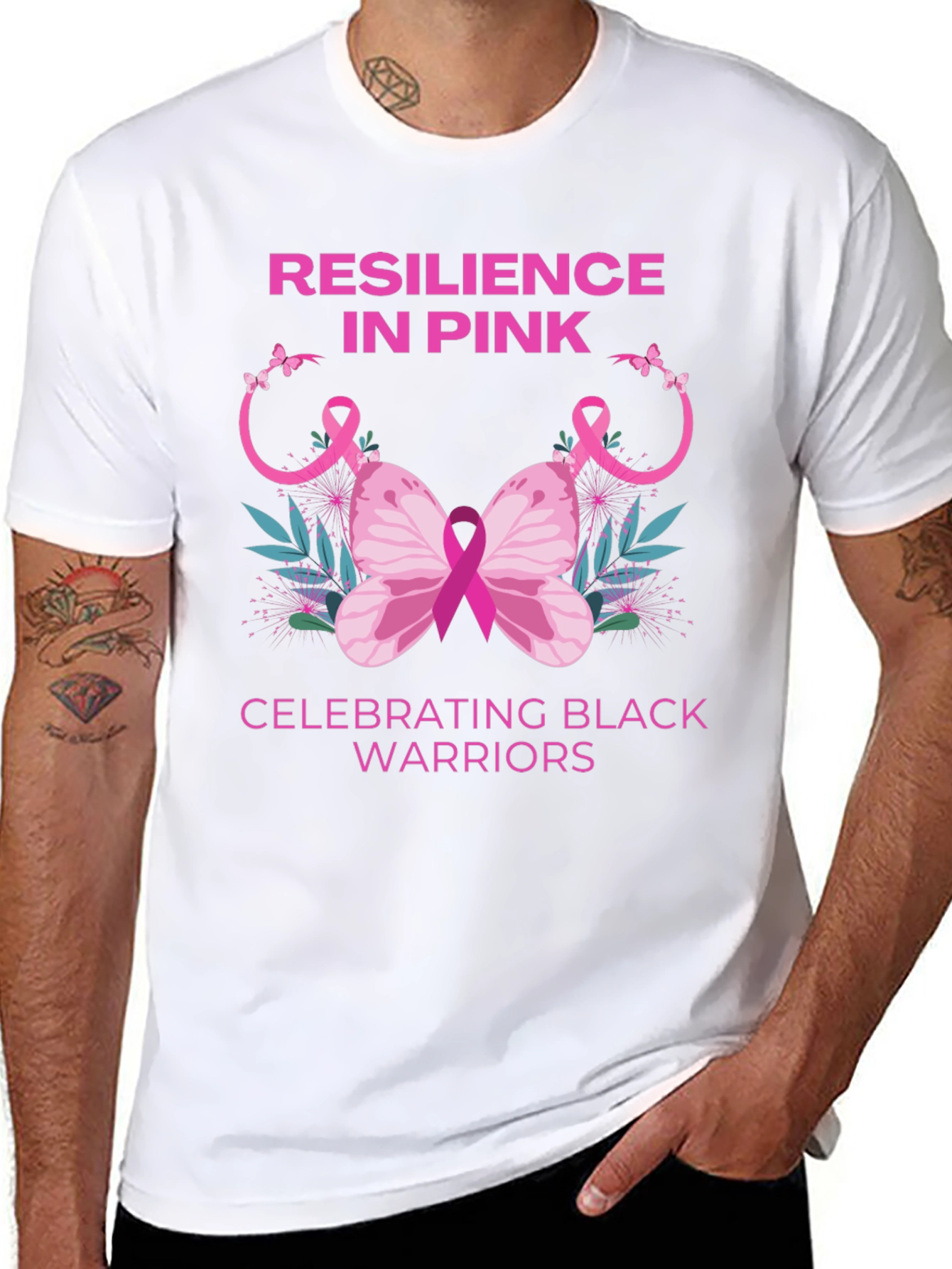 Resilience in Pink Black Warriors T-Shirt