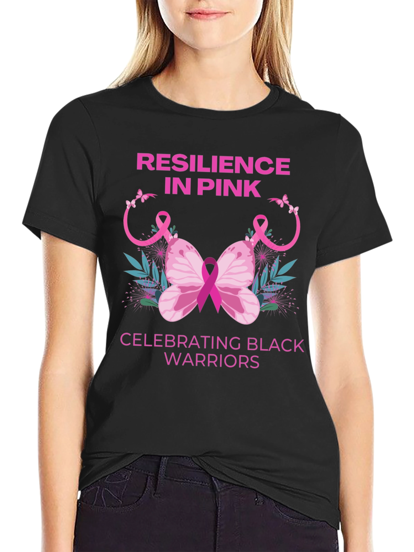 Resilience in Pink Black Warriors T-Shirt