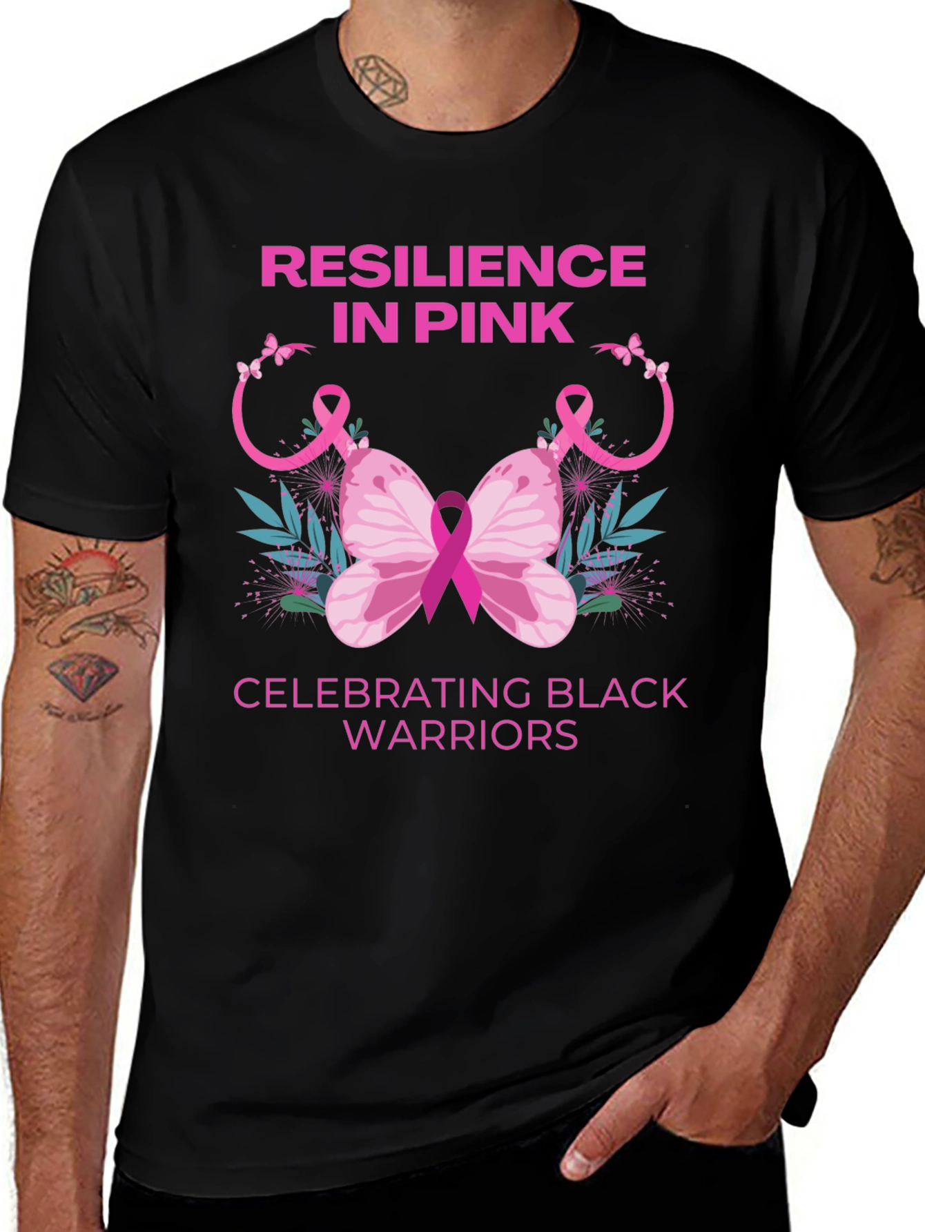 Resilience in Pink Black Warriors T-Shirt