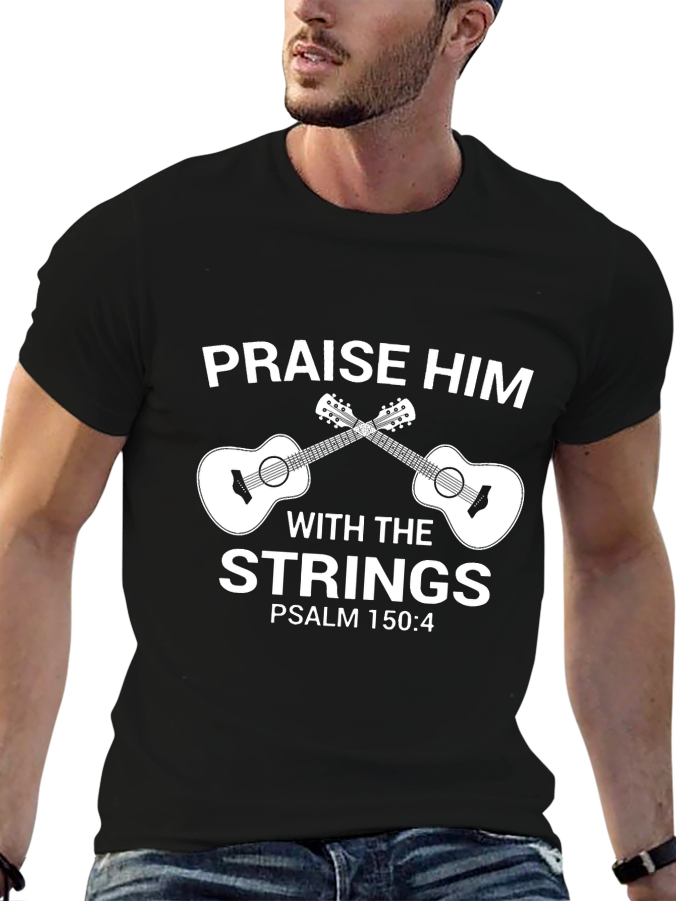 Praise Him with Strings T-Shirt - Christian Musician Tee
