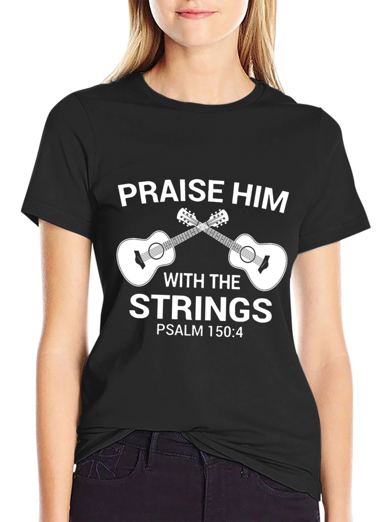 Praise Him with Strings T-Shirt - Christian Musician Tee