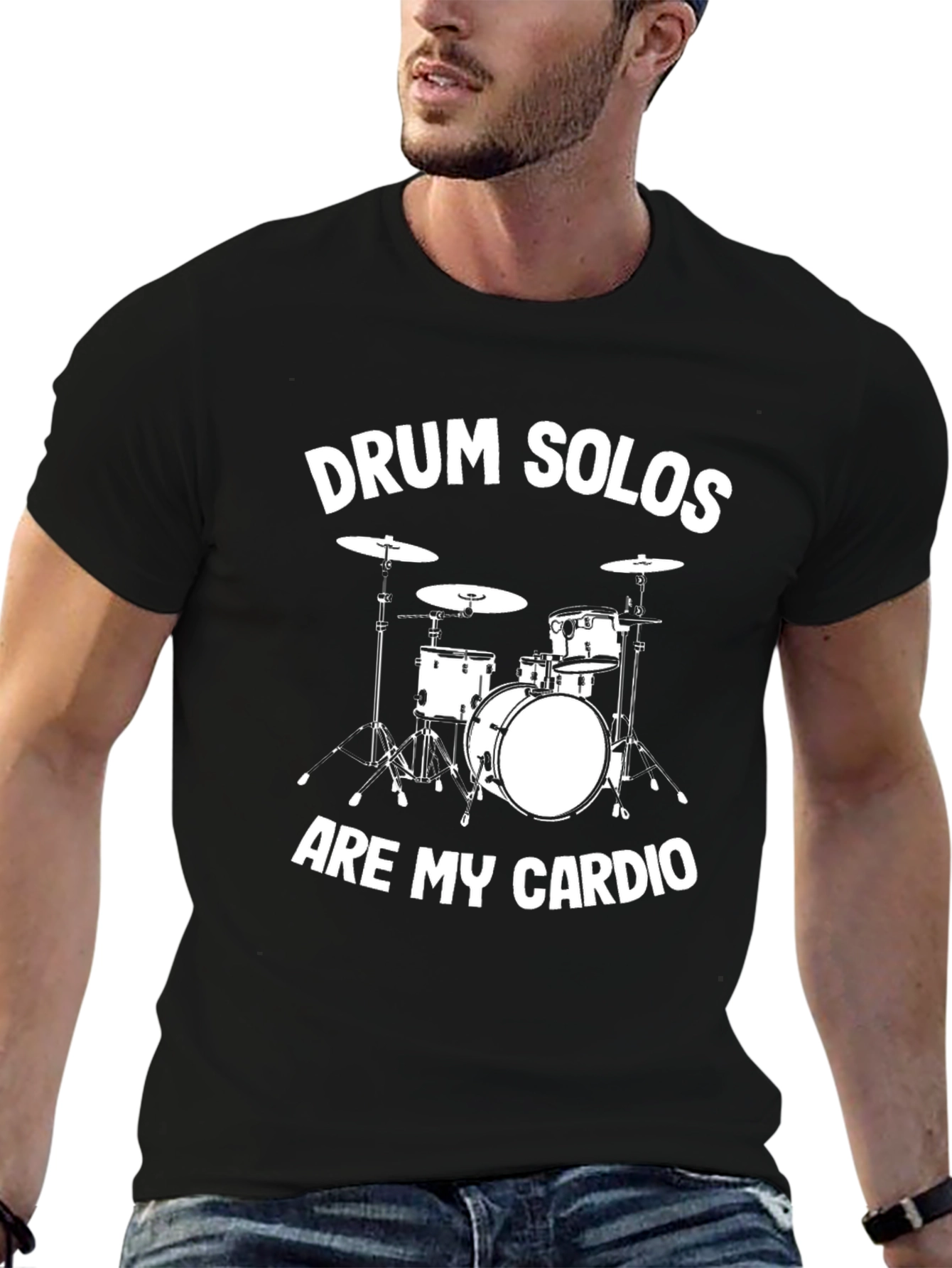 Drum Solos Cardio Black Graphic Tee