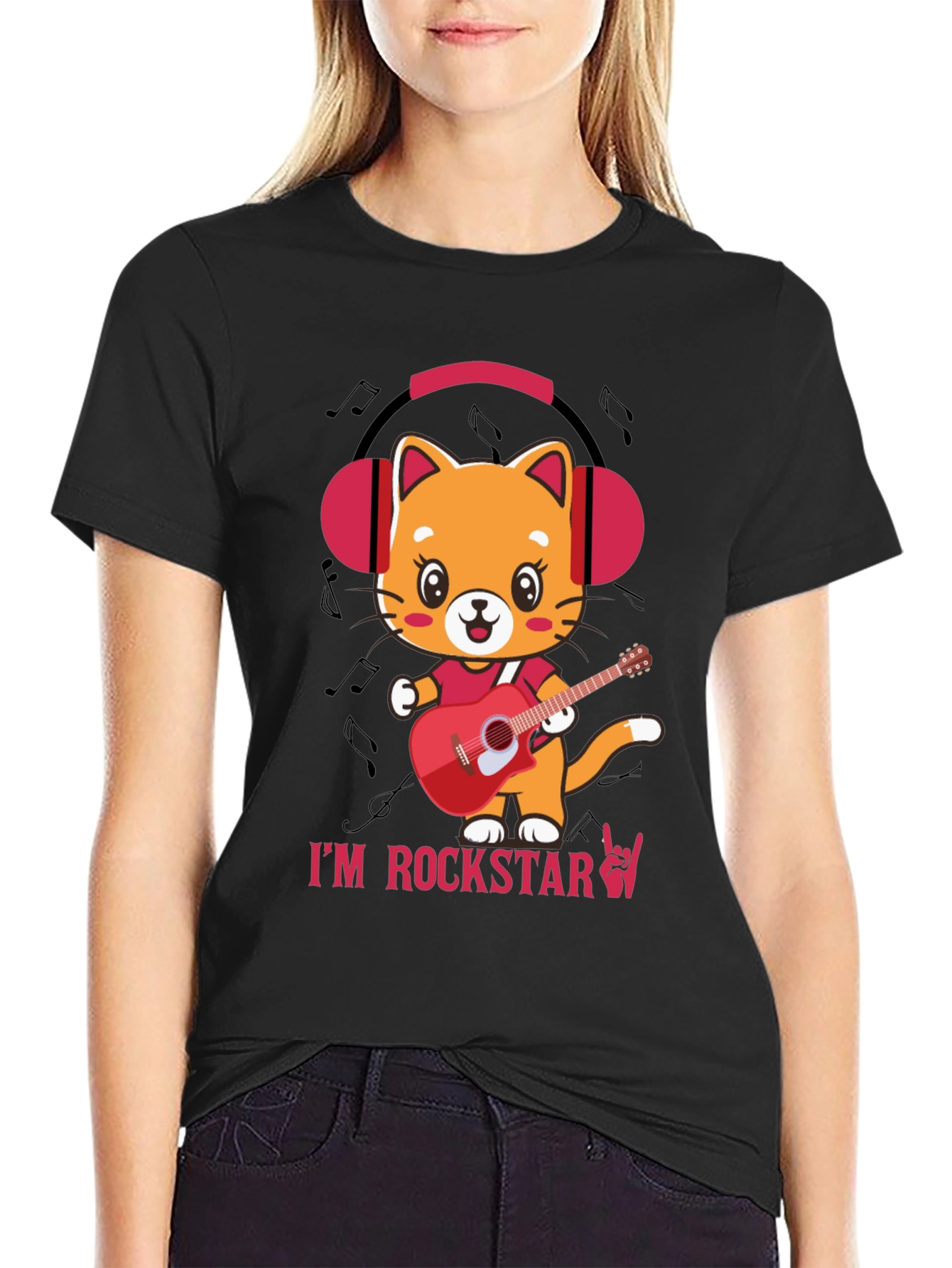 Cat Rockstar Graphic T-Shirt