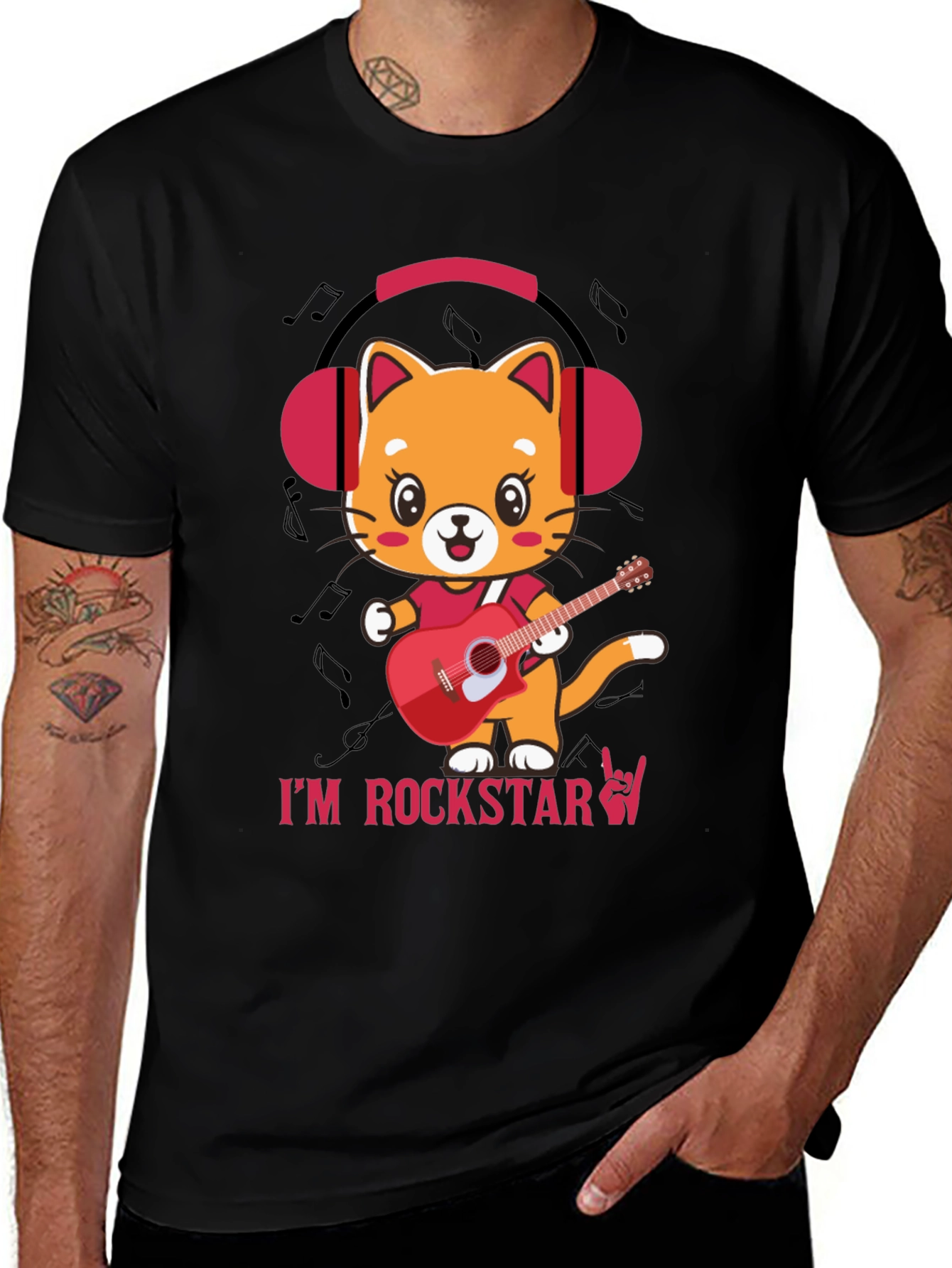 Cat Rockstar Graphic T-Shirt