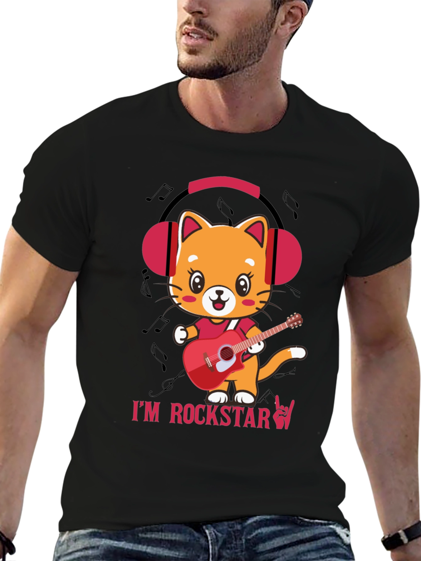 Cat Rockstar Graphic T-Shirt