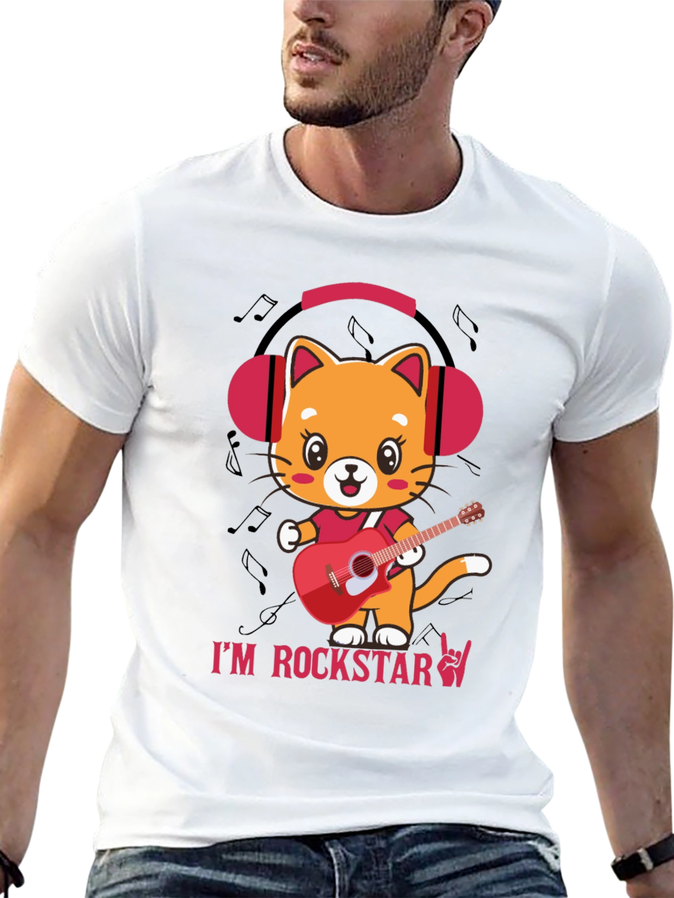 Cat Rockstar Graphic T-Shirt