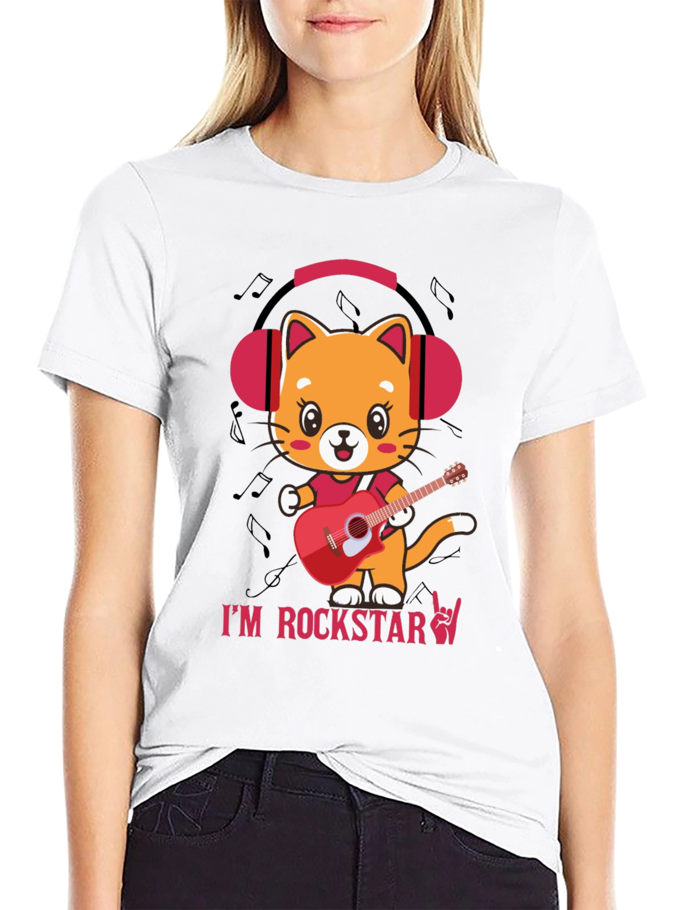 Cat Rockstar Graphic T-Shirt