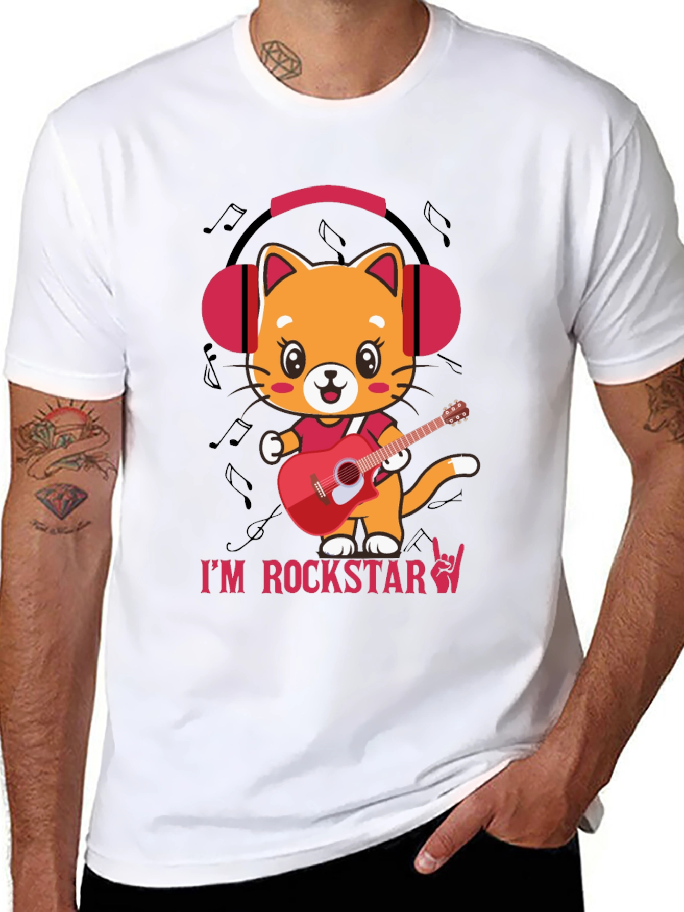 Cat Rockstar Graphic T-Shirt