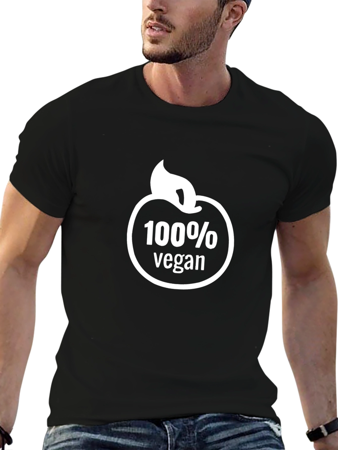 100% Vegan T-Shirt - Black Eco-Friendly Design