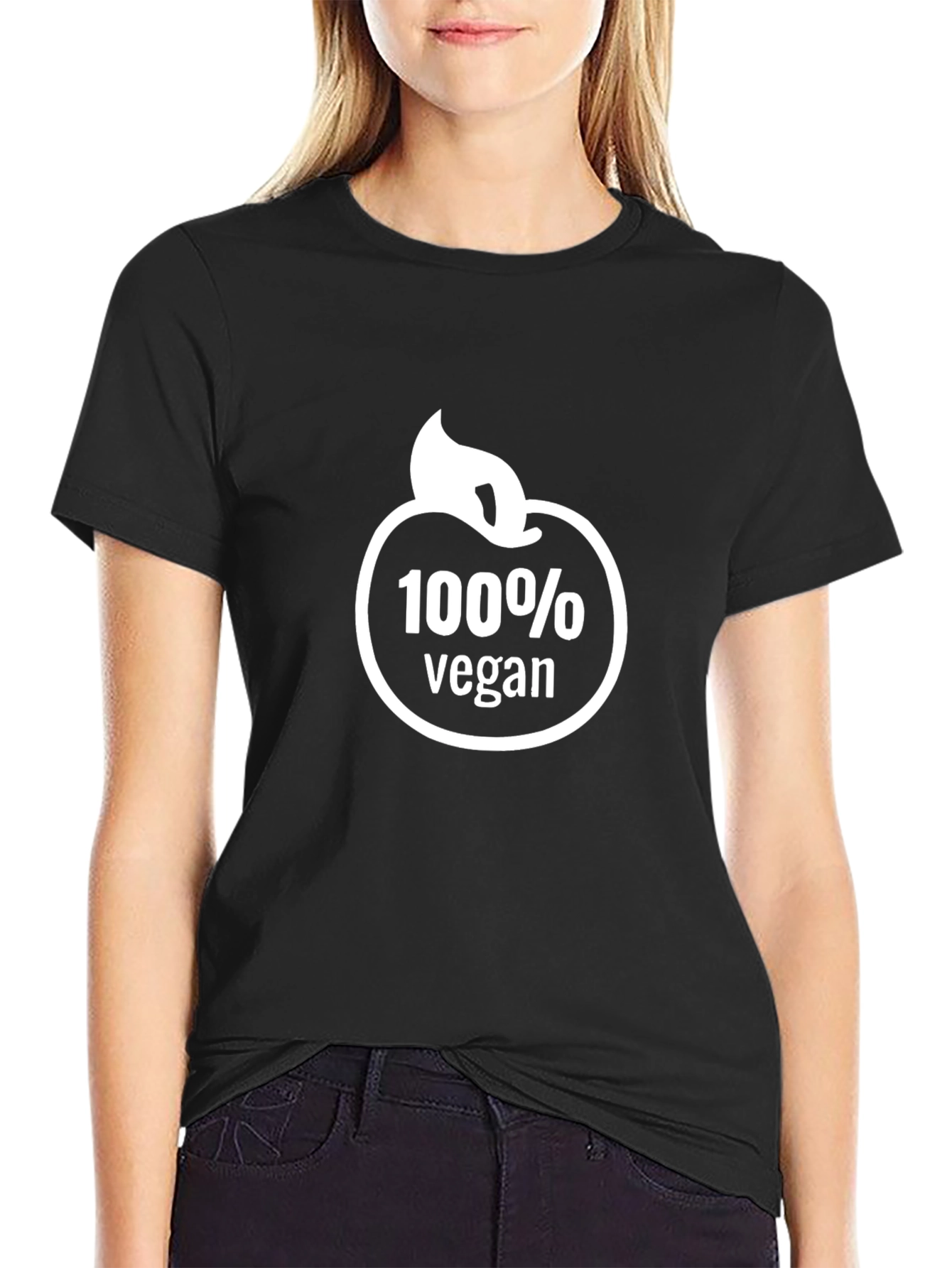 100% Vegan T-Shirt - Black Eco-Friendly Design
