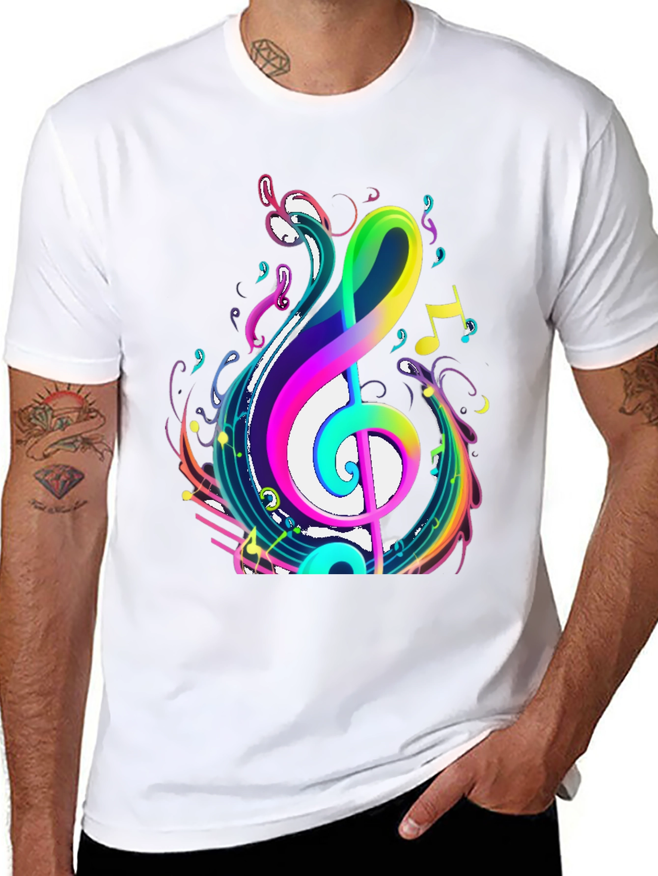 Vibrant Musical Note Graphic T-Shirt