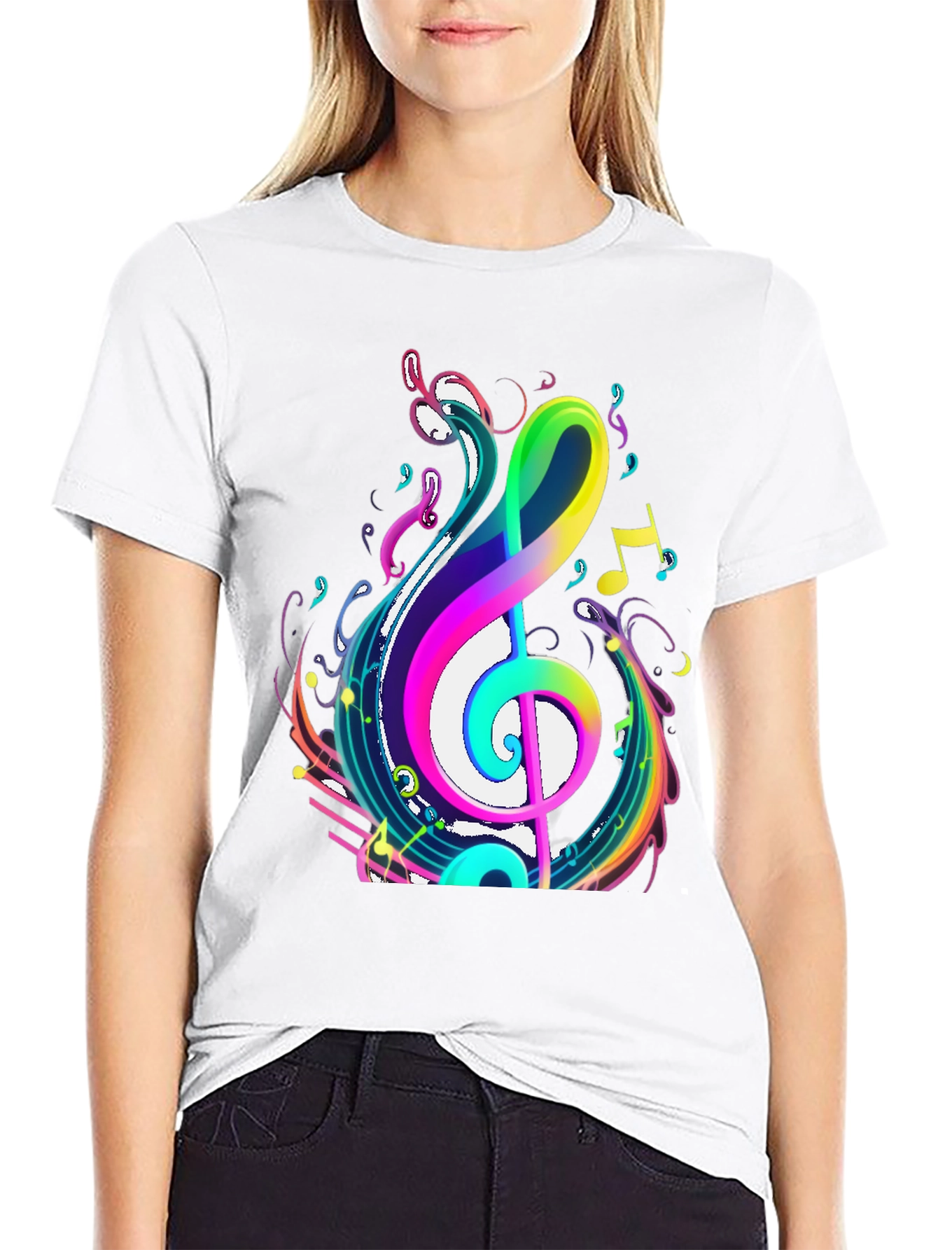 Vibrant Musical Note Graphic T-Shirt