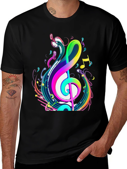 Vibrant Musical Note Graphic T-Shirt