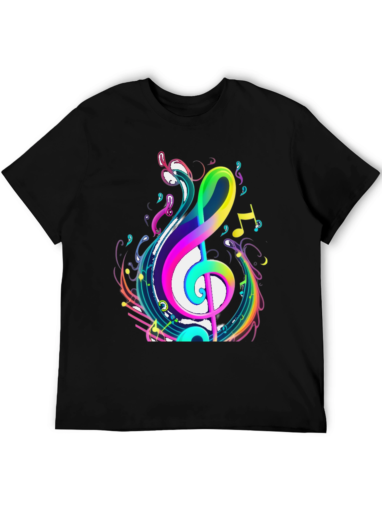 Vibrant Musical Note Graphic T-Shirt