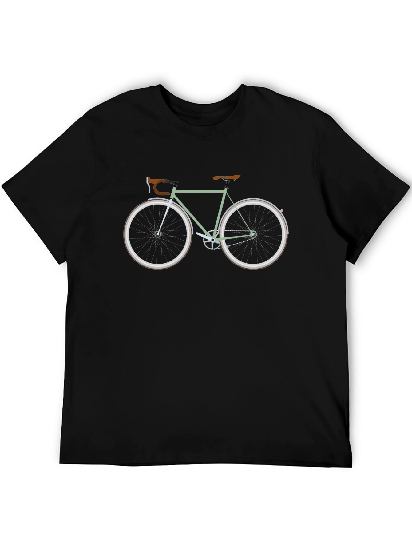 Mens Black T-Shirt with Bicycle Graphic