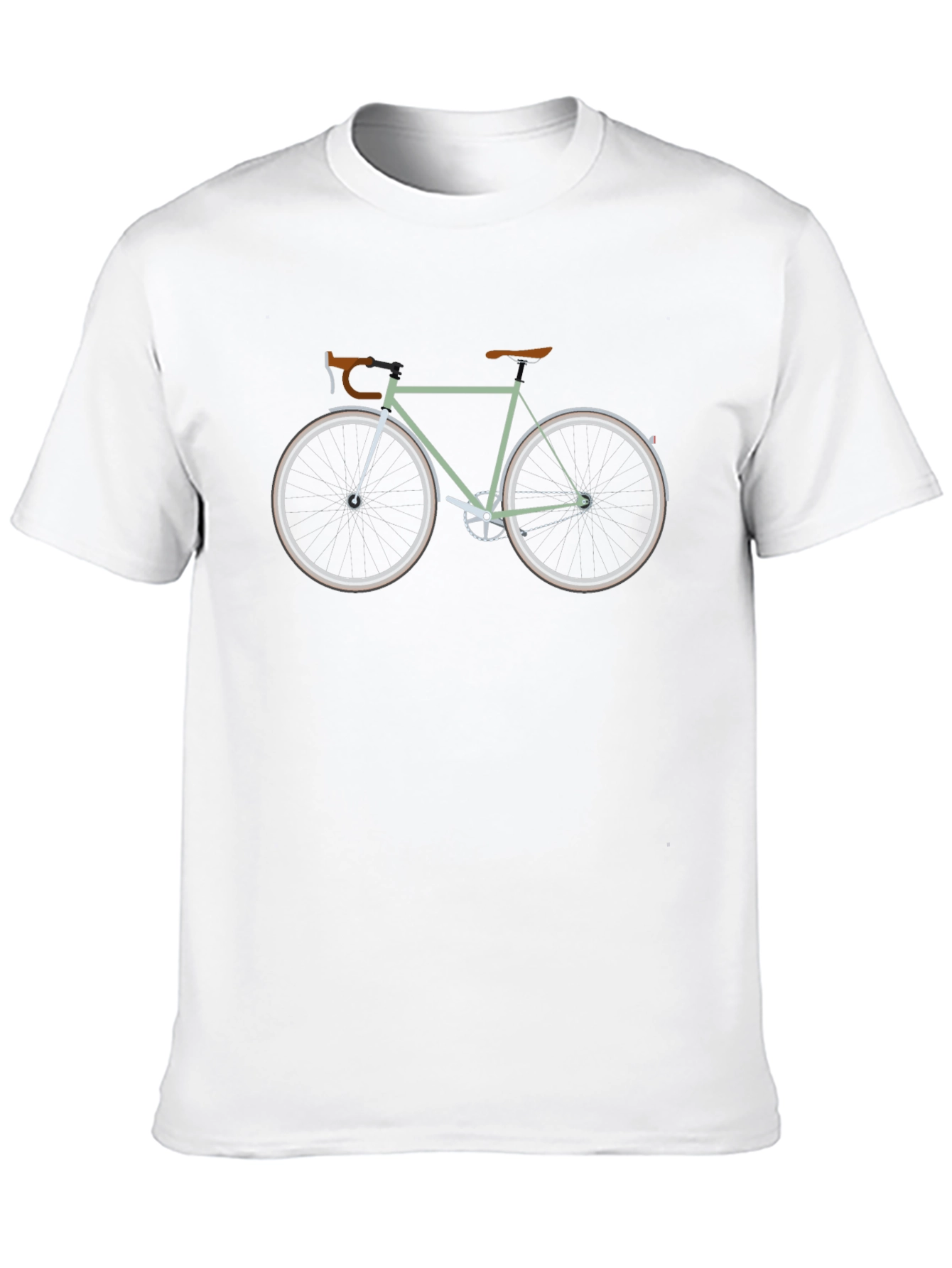 Mens Black T-Shirt with Bicycle Graphic