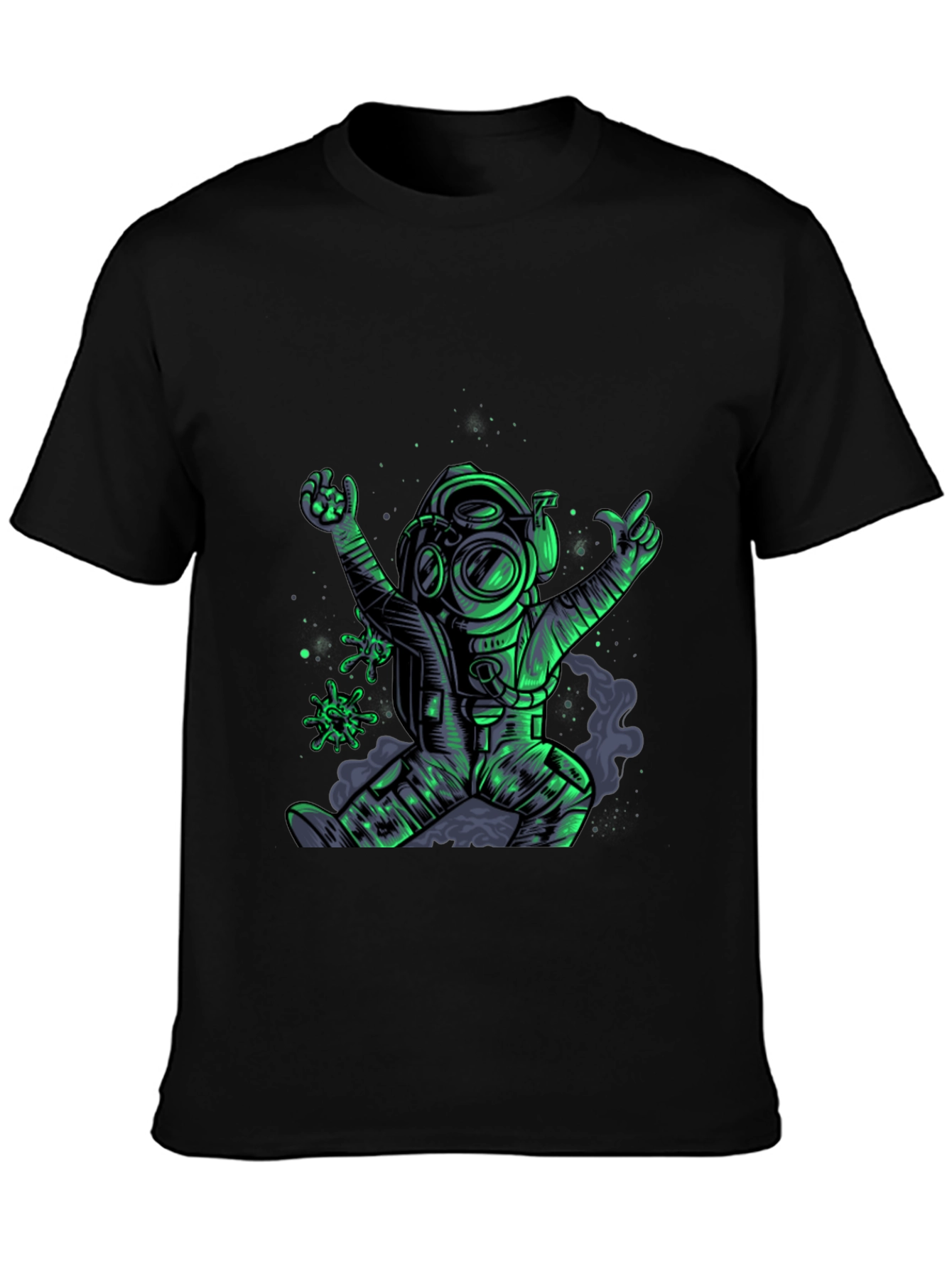 Biohazard Diver Graphic T-Shirt - Black