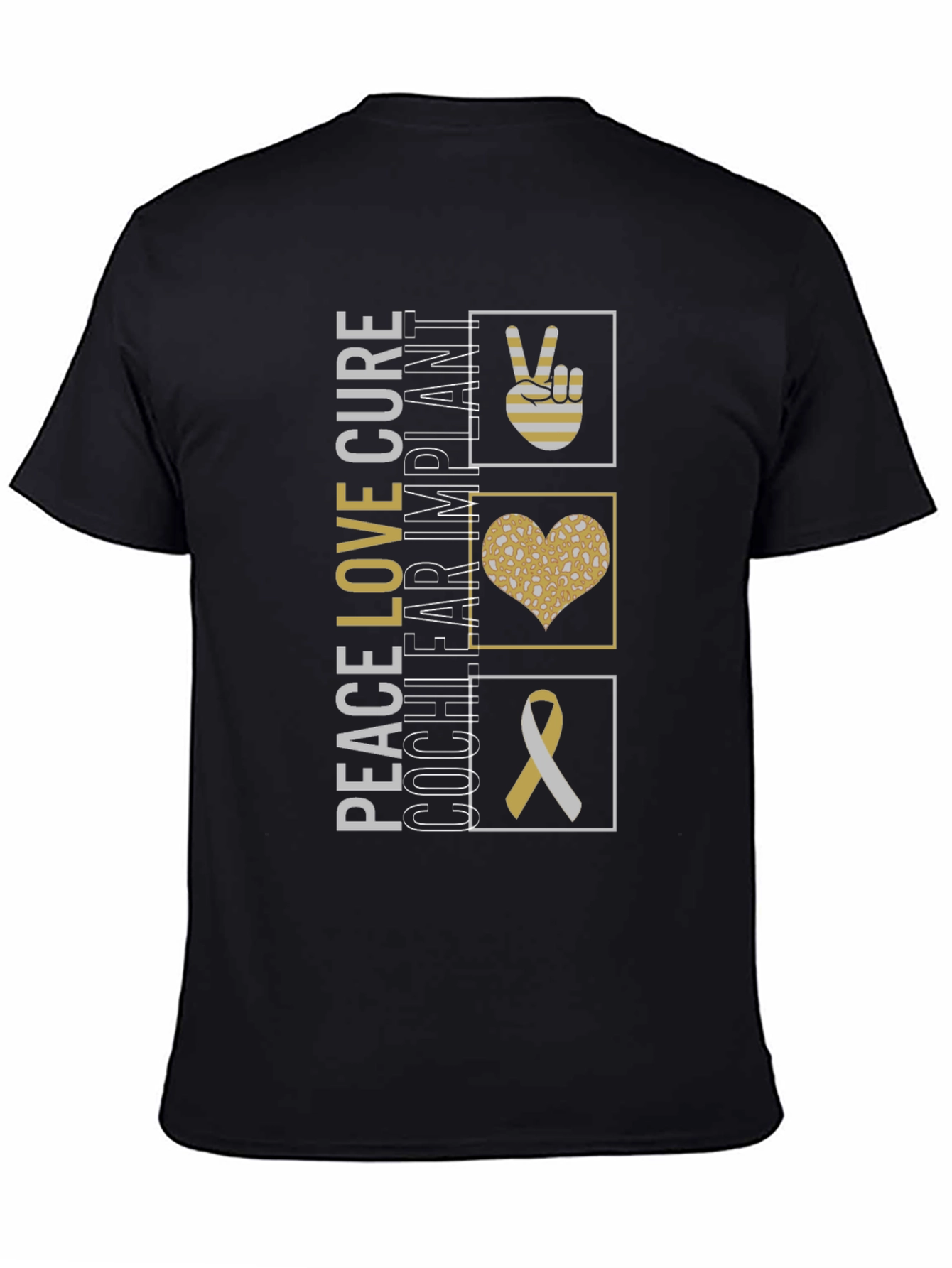 Peace Love Cure Cochlear Implant Awareness T-Shirt