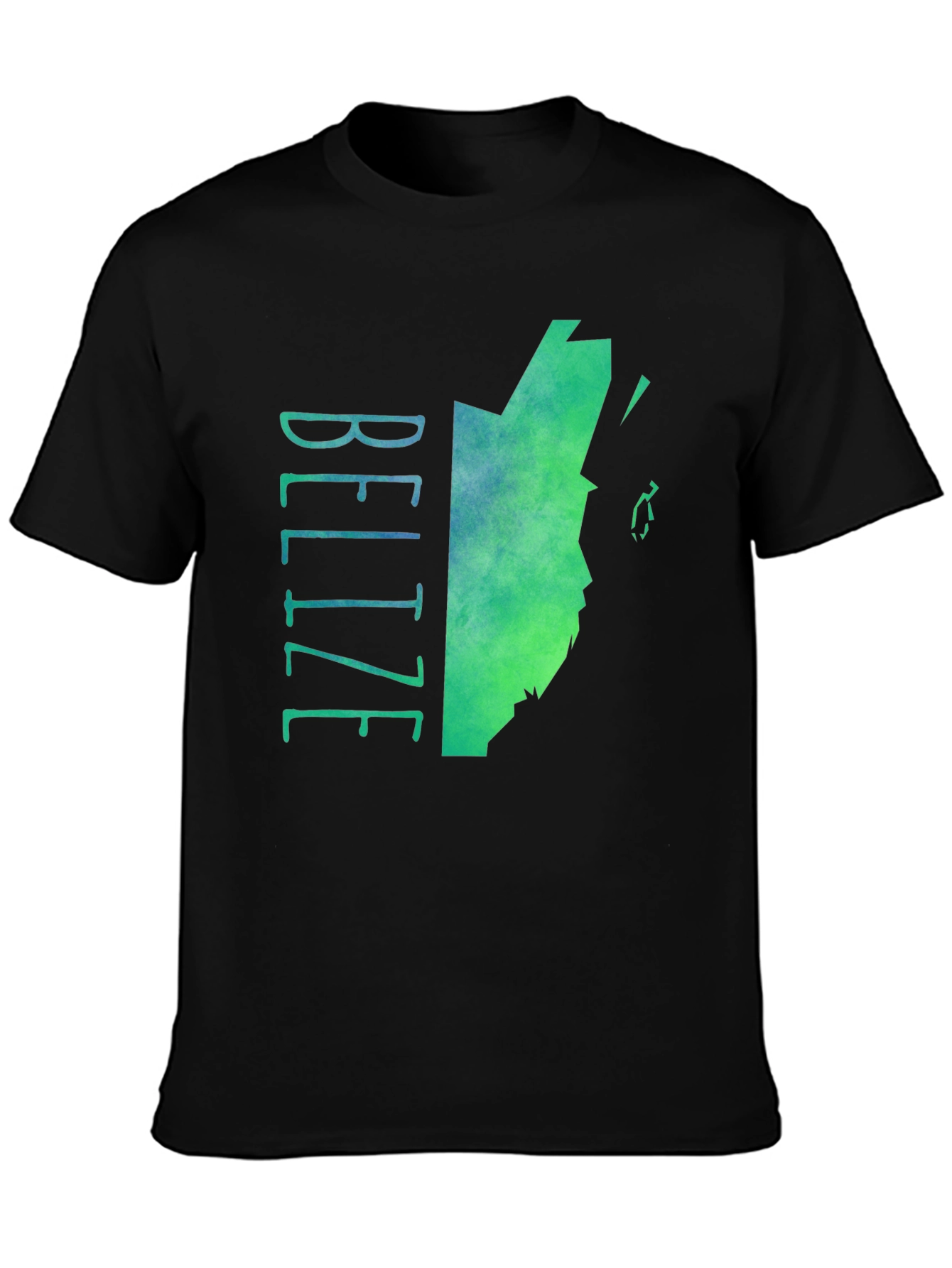 Belize Map Graphic Tee - Black Cotton Blend T-Shirt