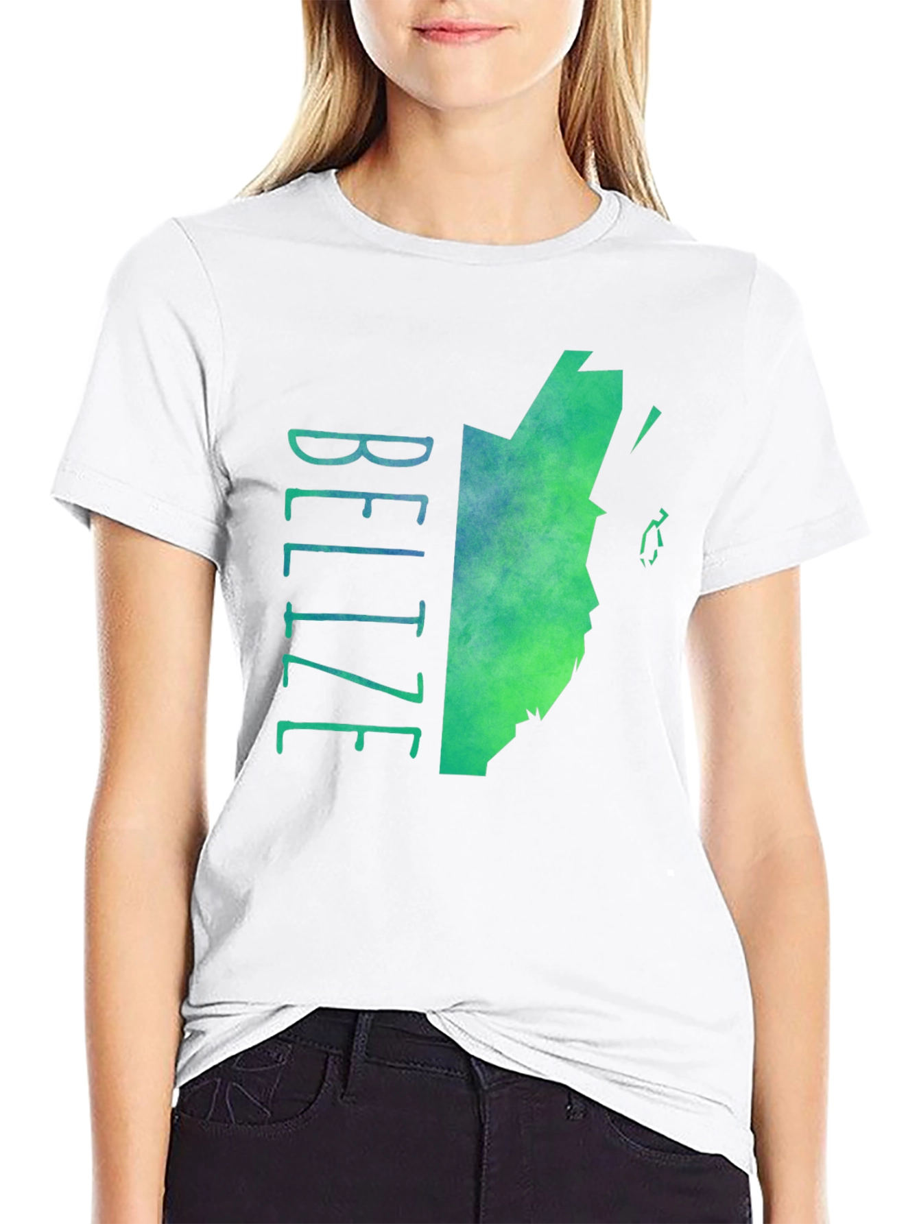Belize Map Graphic Tee - Black Cotton Blend T-Shirt