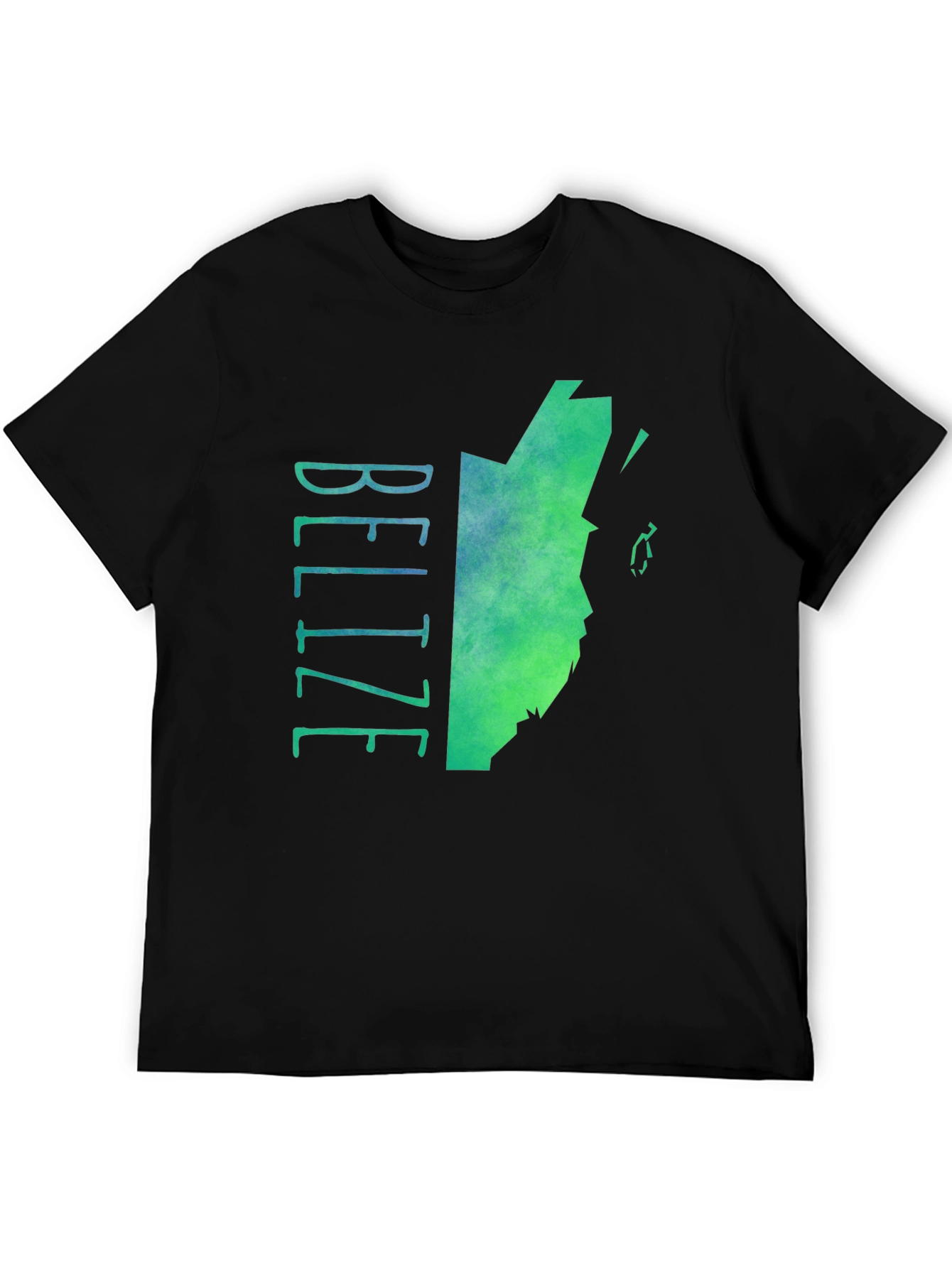 Belize Map Graphic Tee - Black Cotton Blend T-Shirt