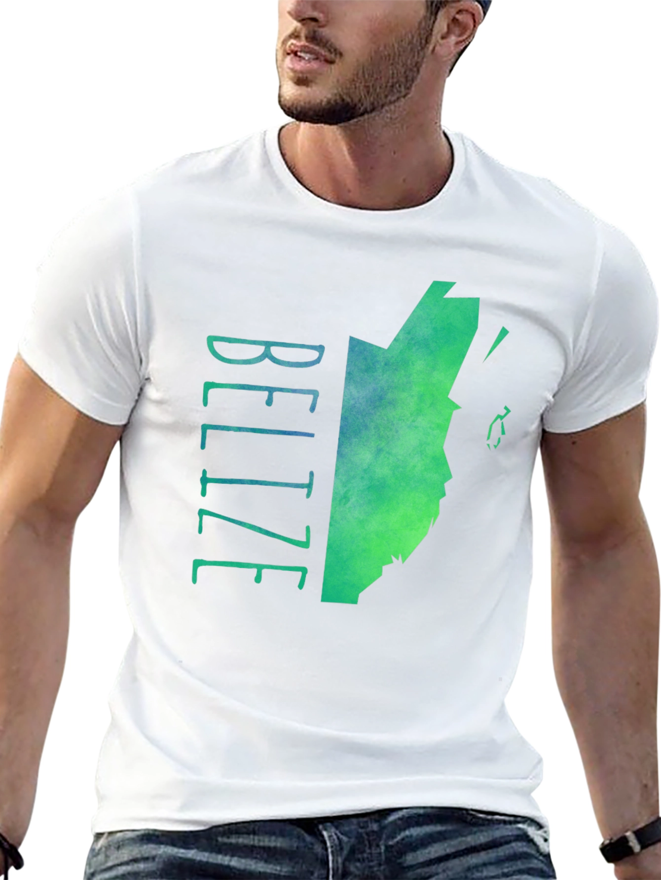 Belize Map Graphic Tee - Black Cotton Blend T-Shirt
