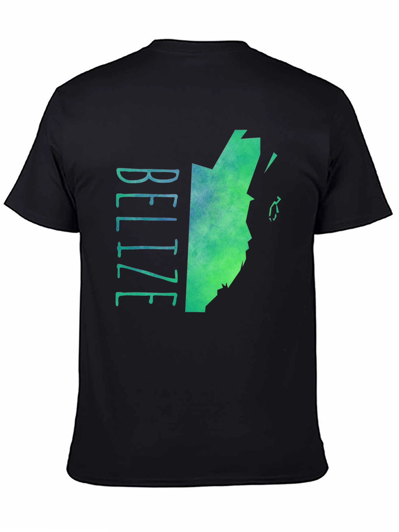 Belize Map Graphic Tee - Black Cotton Blend T-Shirt