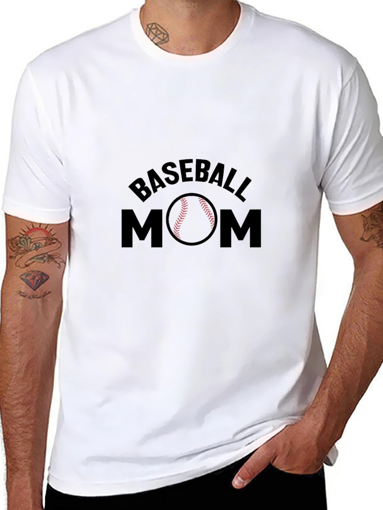 Baseball Mom Graphic Tee - Black