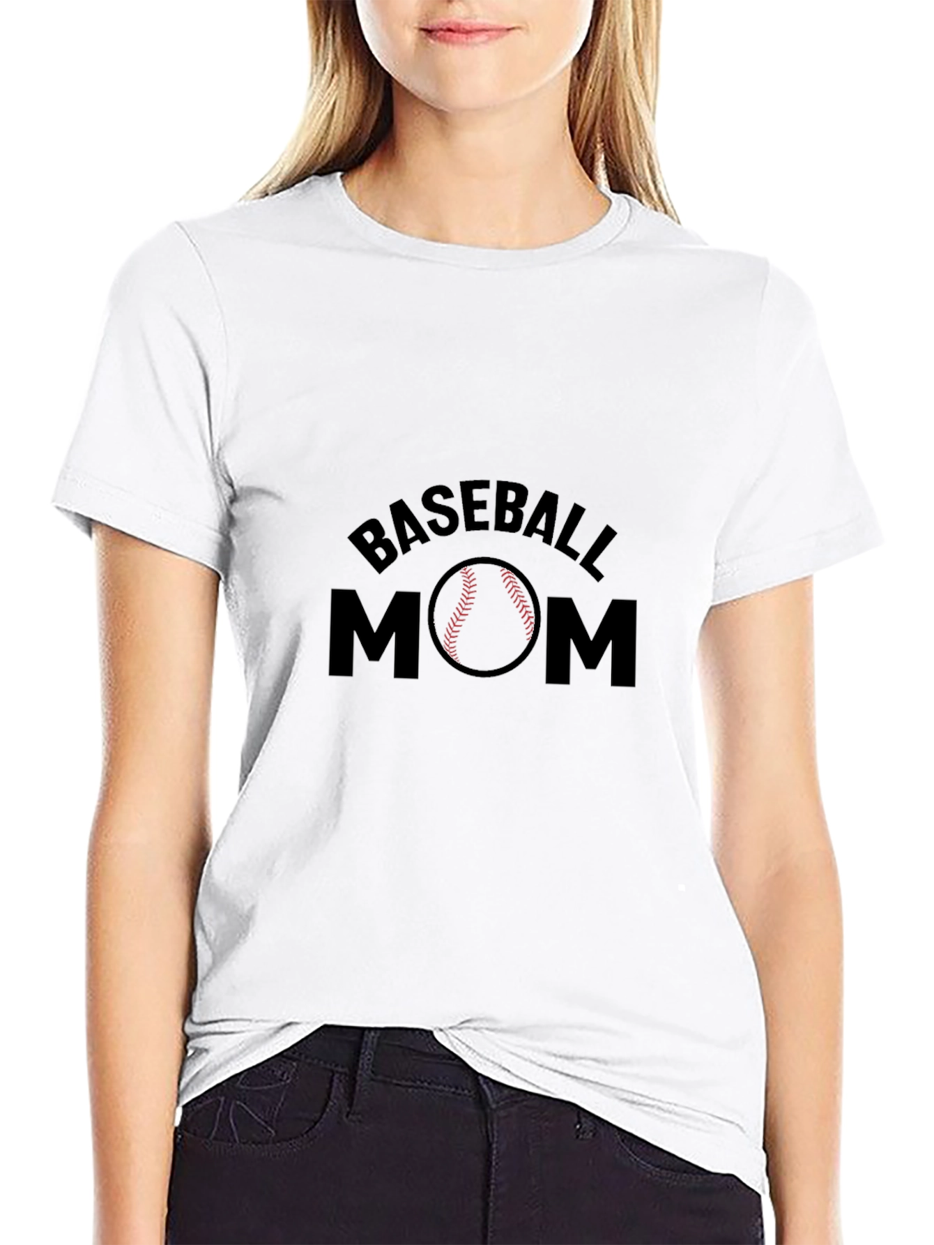 Baseball Mom Graphic Tee - Black