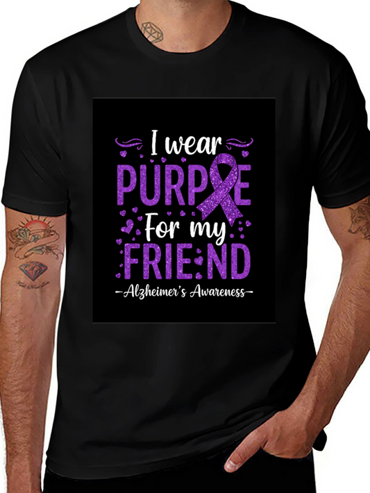 Alzheimers Awareness Purple Ribbon Graphic Tee